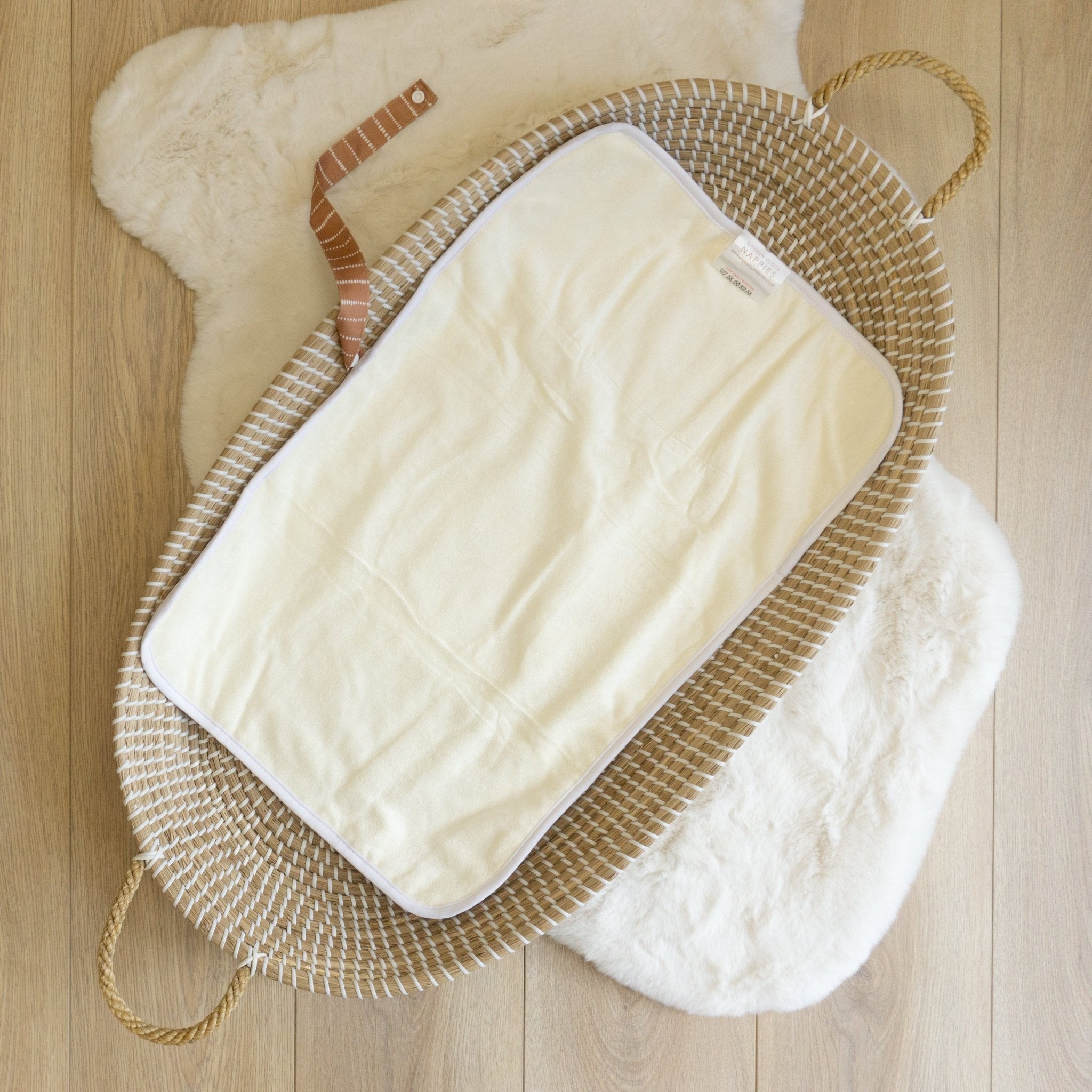 Baby Travel Changing Mats - Dune Tan with White - Modern Cloth Nappies