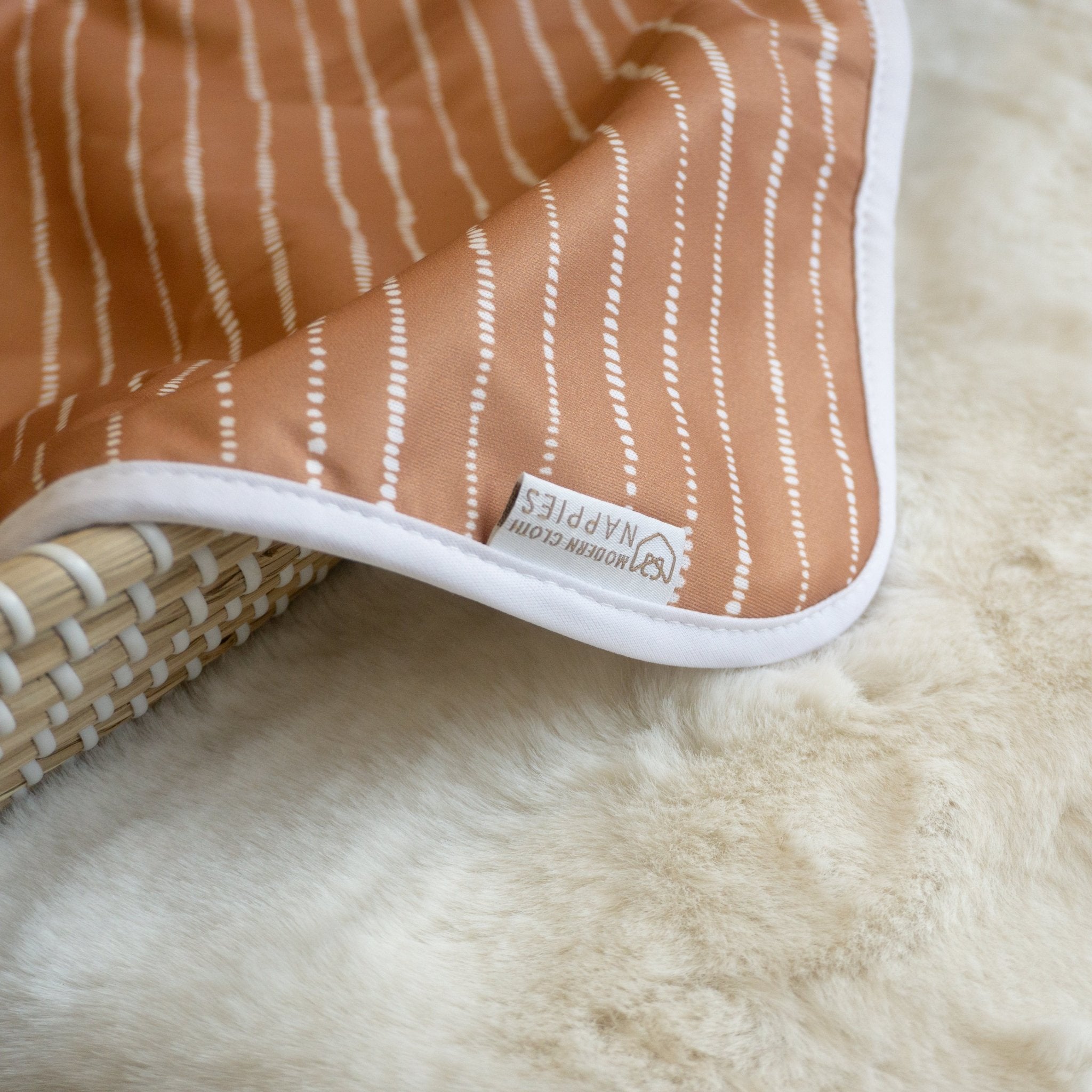 Baby Travel Changing Mats - Dune Tan with White - Modern Cloth Nappies