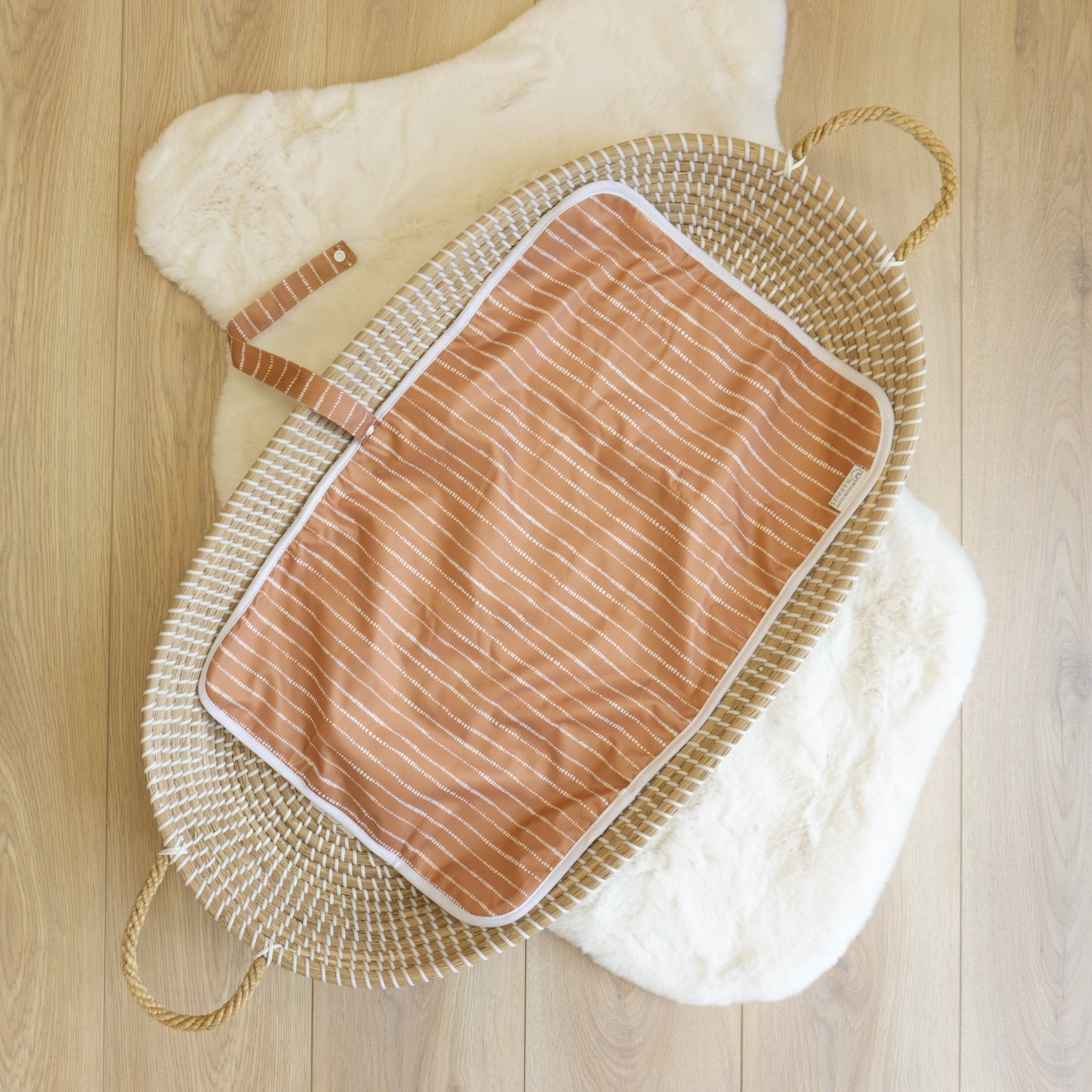 Baby Travel Changing Mats - Dune Tan with White - Modern Cloth Nappies