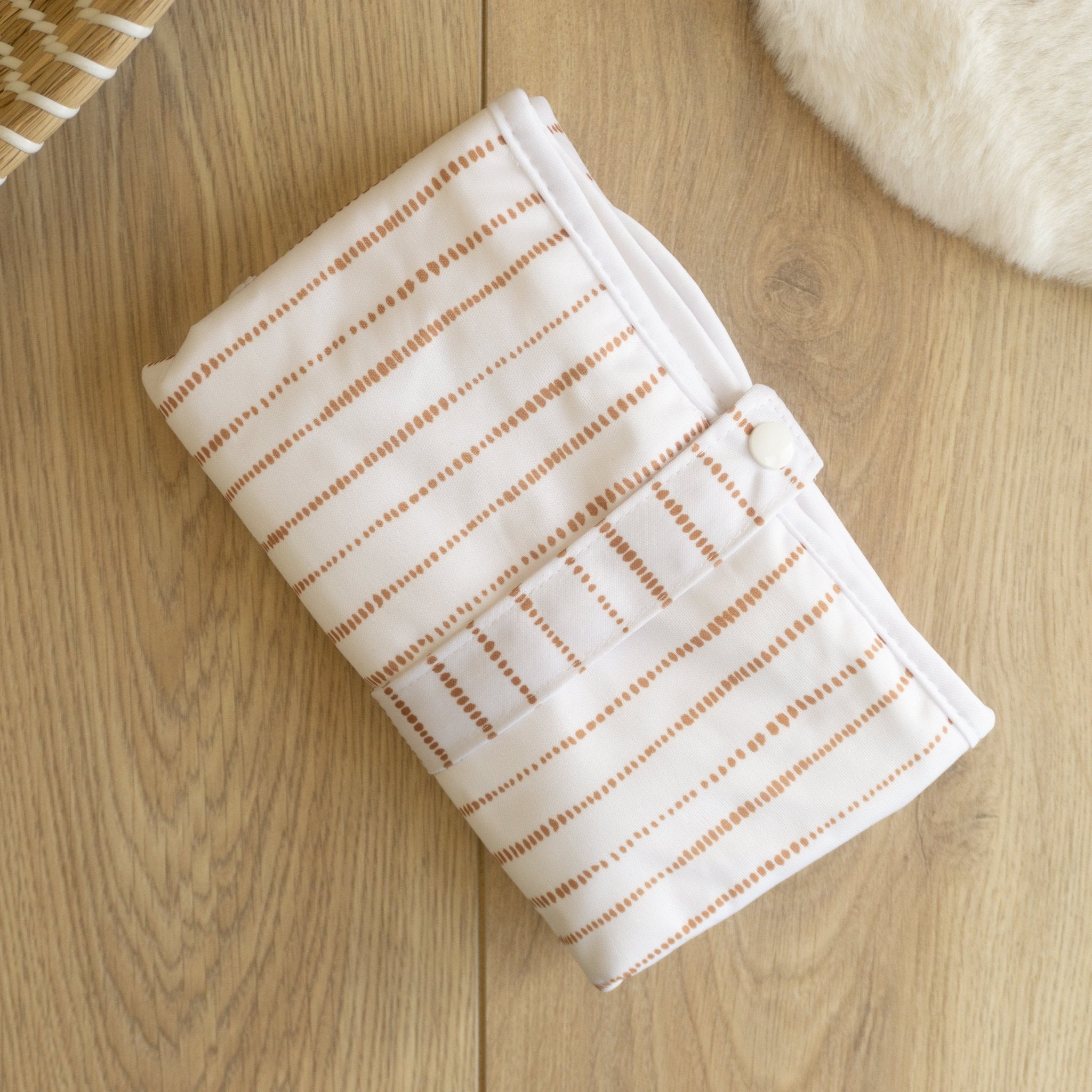 Baby Travel Changing Mats - Dune White with Tan - Modern Cloth Nappies