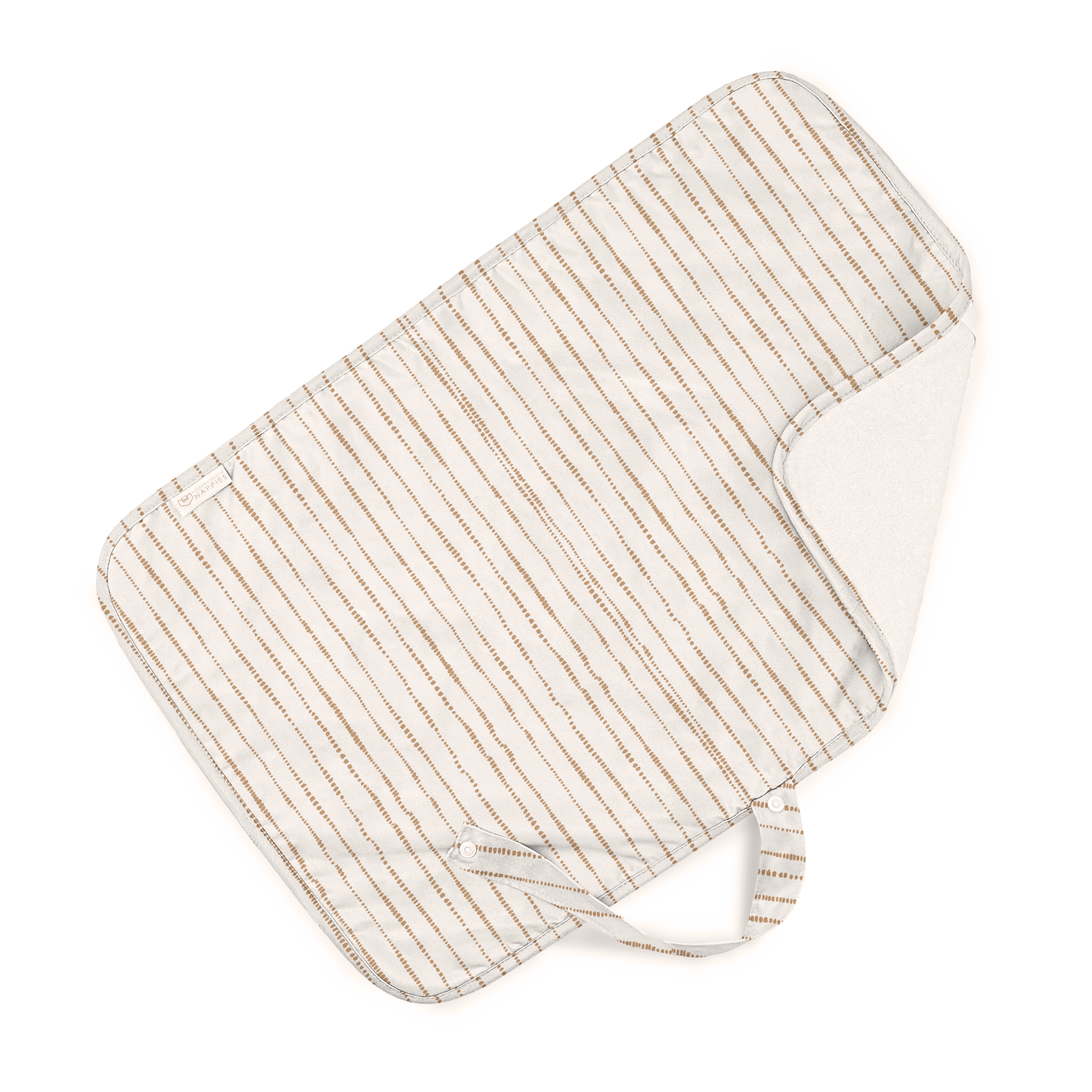 Baby Travel Changing Mats - Dune White with Tan - Modern Cloth Nappies