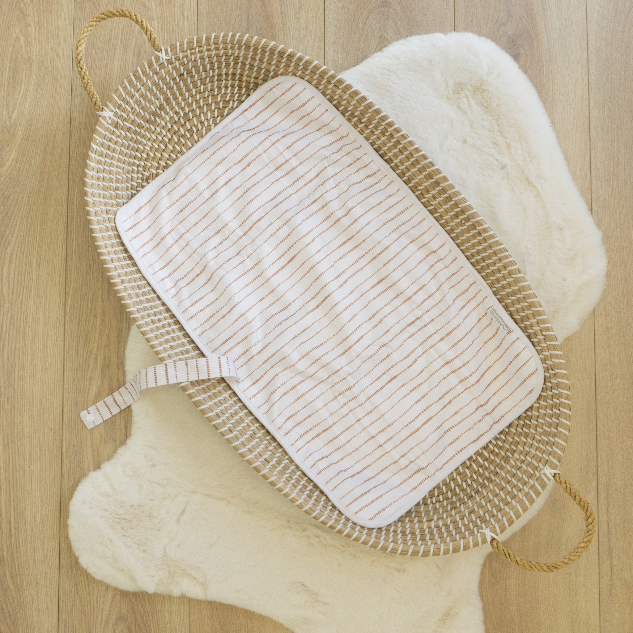 Baby Travel Changing Mats - Dune White with Tan - Modern Cloth Nappies