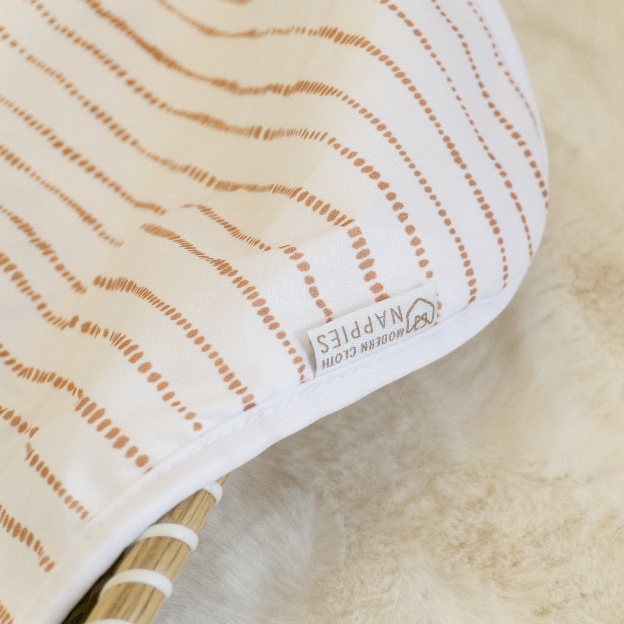 Baby Travel Changing Mats - Dune White with Tan - Modern Cloth Nappies