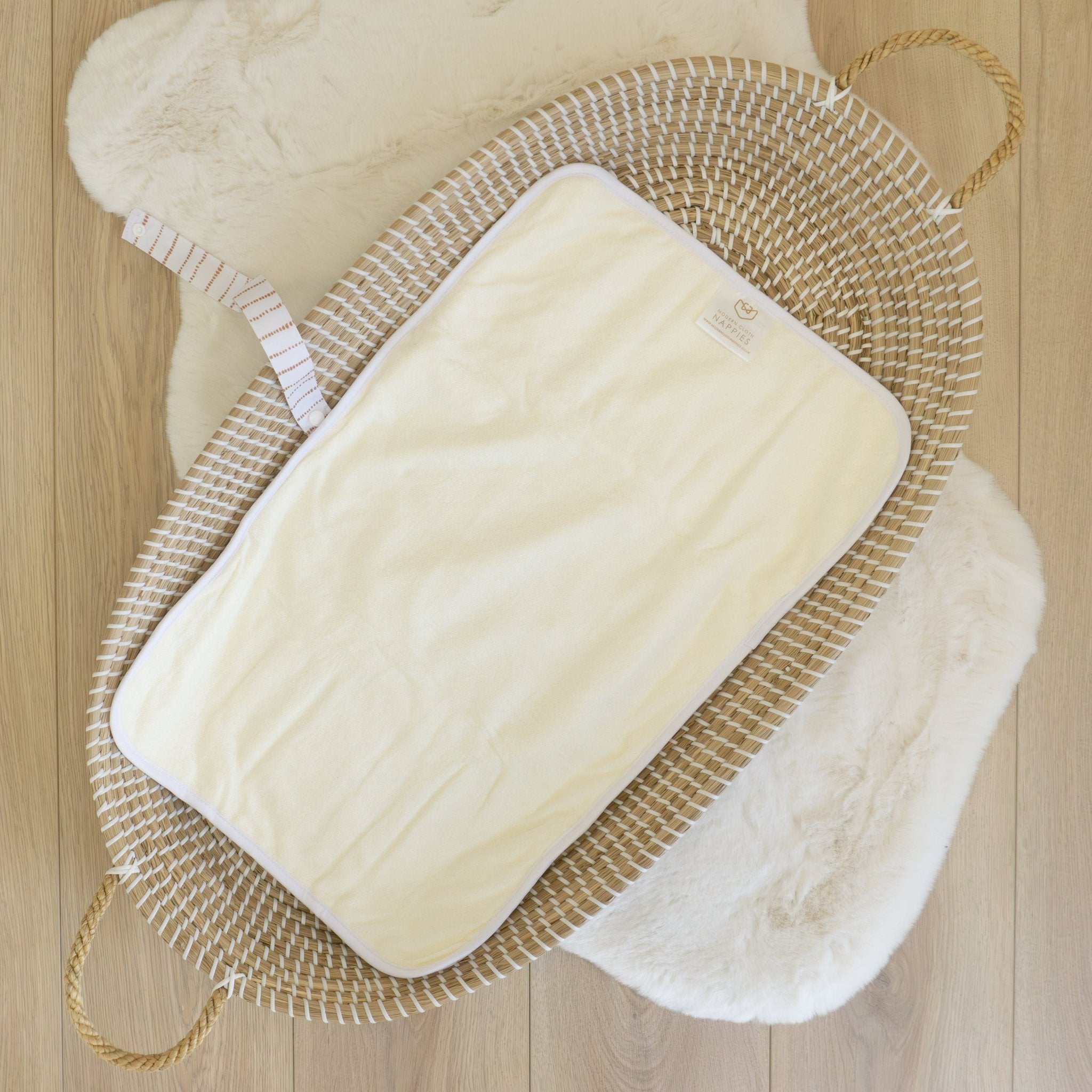 Baby Travel Changing Mats - Dune White with Tan - Modern Cloth Nappies