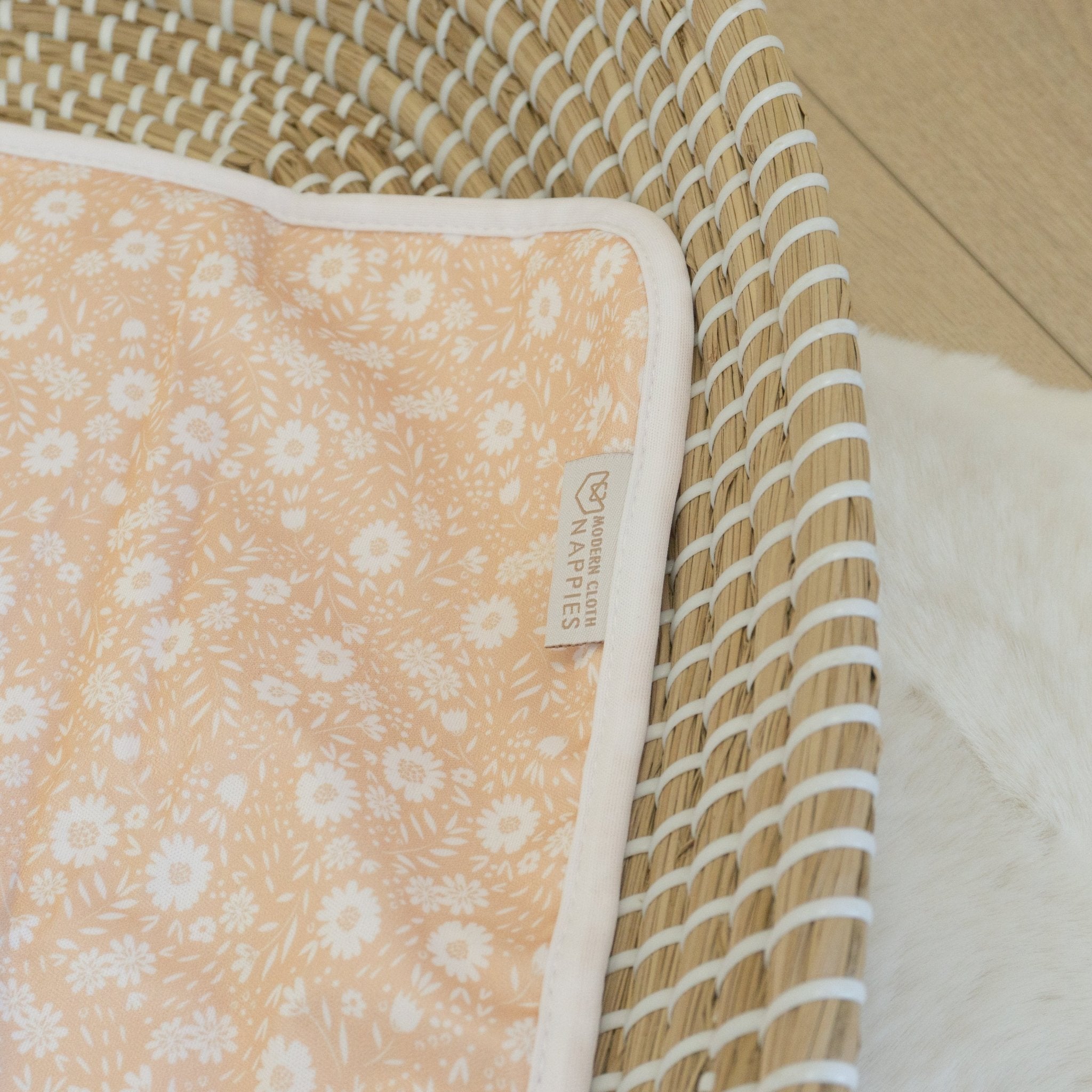 Baby Travel Changing Mats - Flower Power Peach - Modern Cloth Nappies