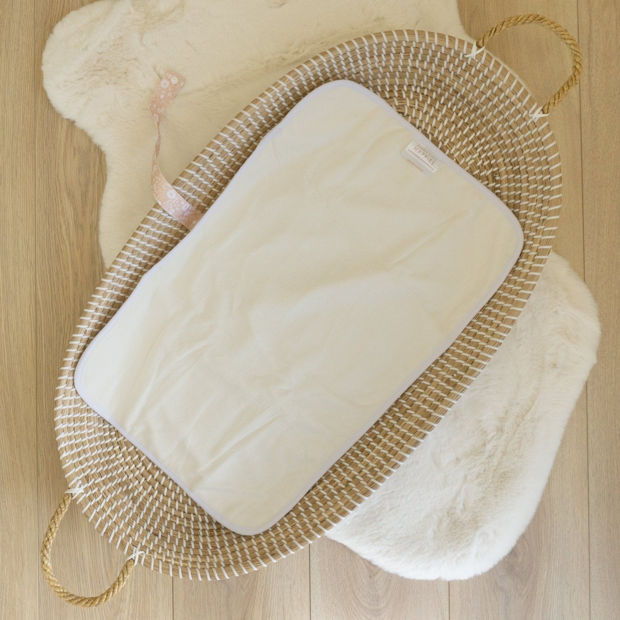 Baby Travel Changing Mats - Flower Power Peach - Modern Cloth Nappies