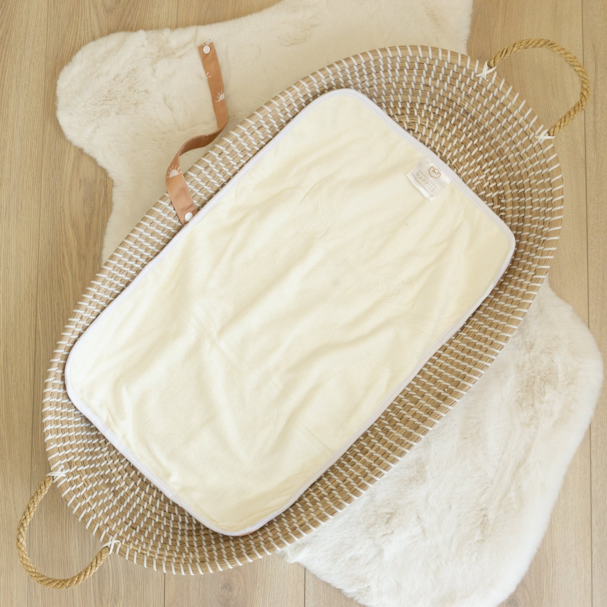 Baby Travel Changing Mats - Sunnies Camel with White - Modern Cloth Nappies