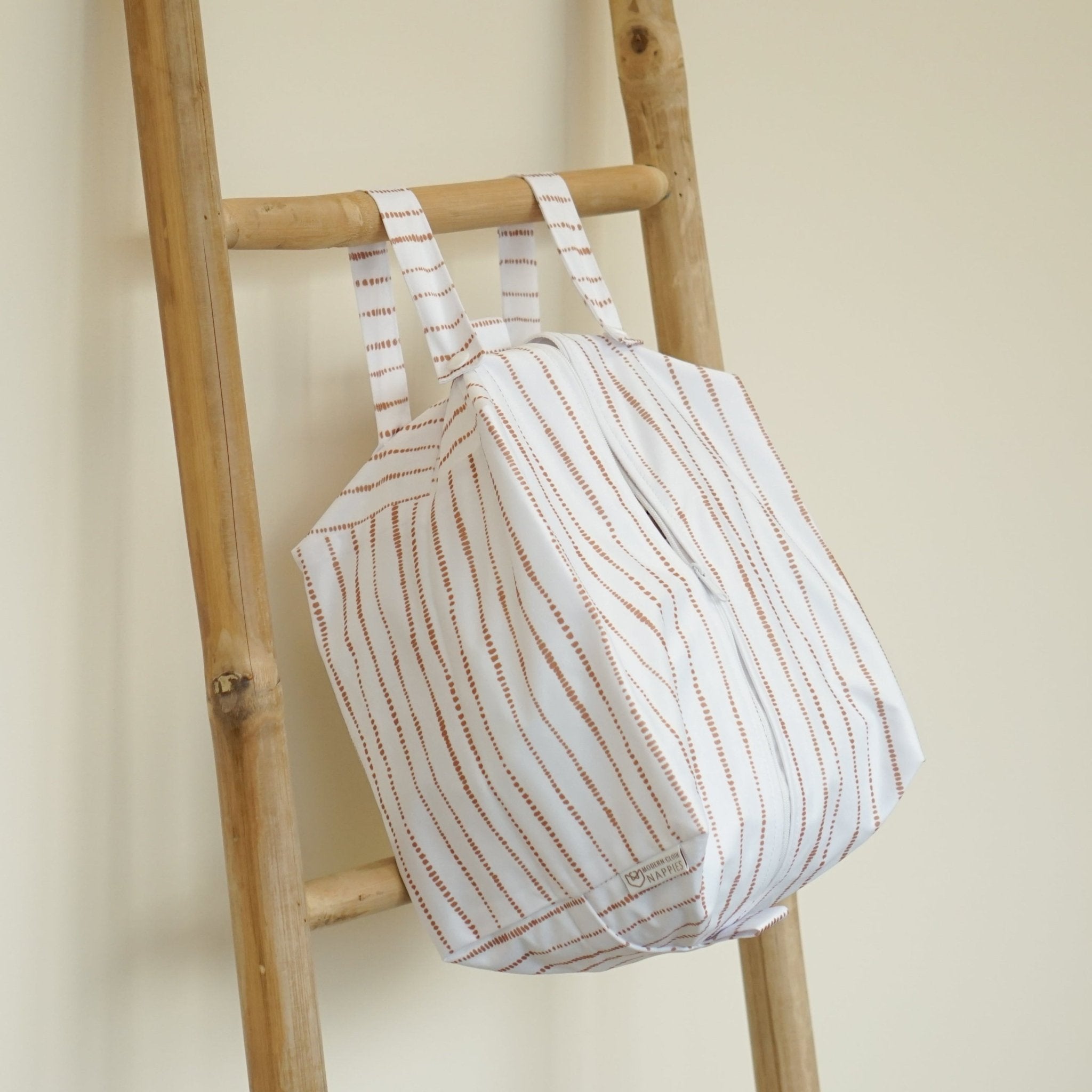 Cloth Nappy Pod - Dune White with Tan - Modern Cloth Nappies