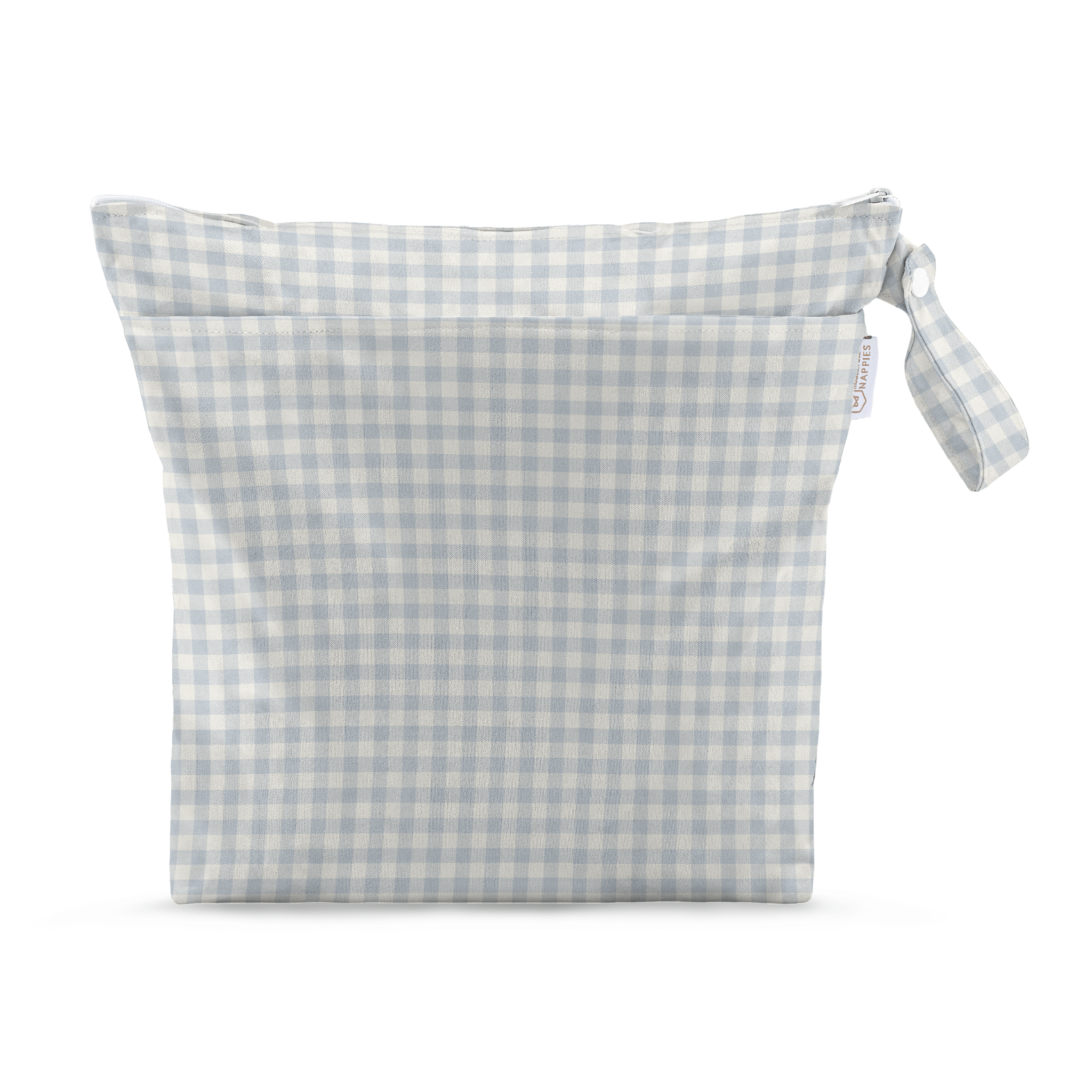 Grab & Go Nappy Wet Bags With Handle - Blue Gingham - Modern Cloth Nappies