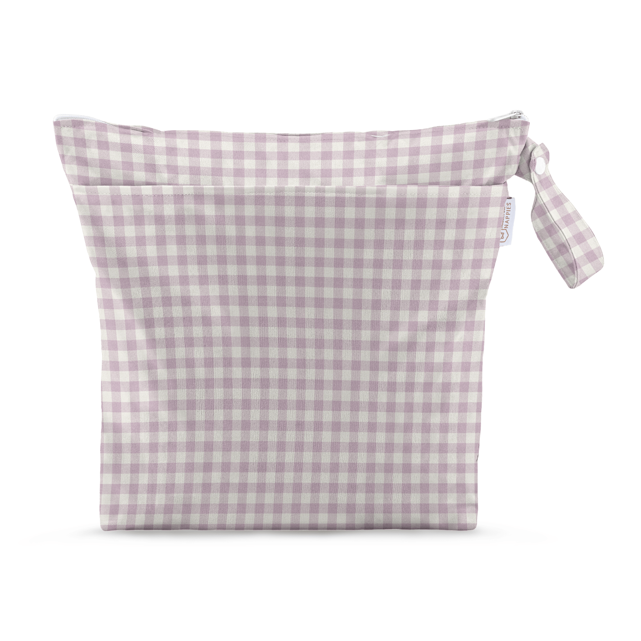 Grab & Go Nappy Wet Bags With Handle - Lilac Gingham - Modern Cloth Nappies