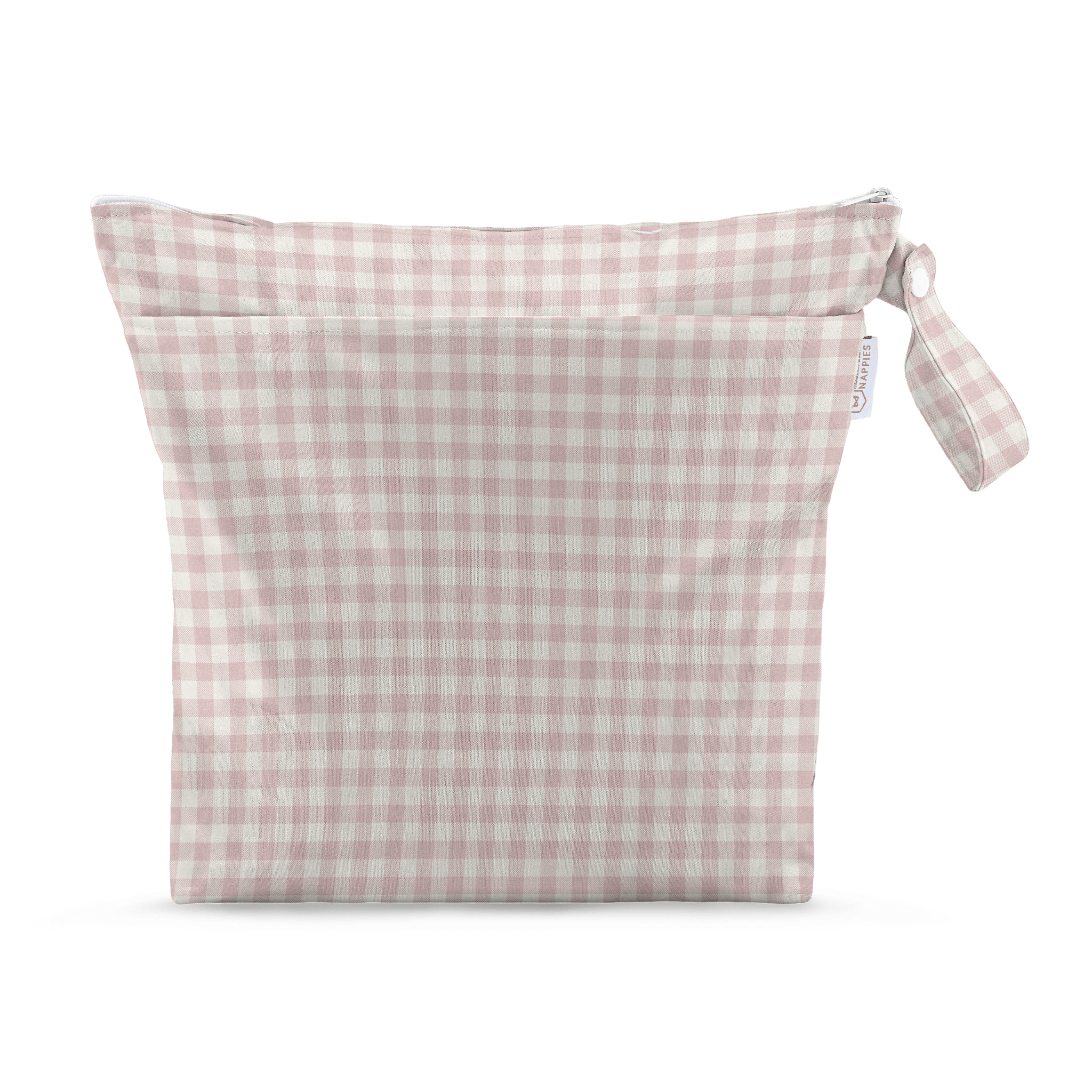 Grab & Go Nappy Wet Bags With Handle - Rose Gingham - Modern Cloth Nappies