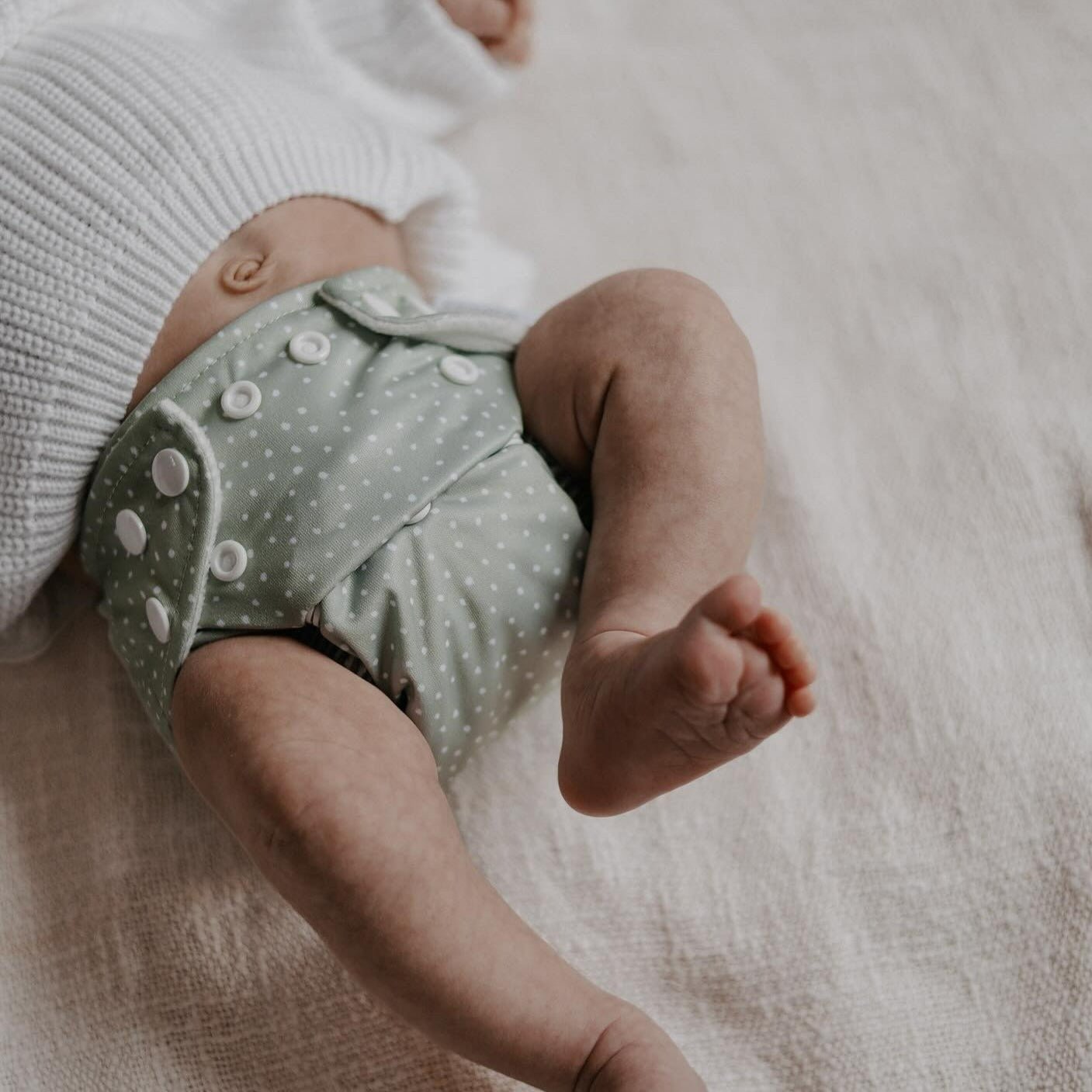 Newborn Reusable Cloth Nappy - White - Modern Cloth Nappies