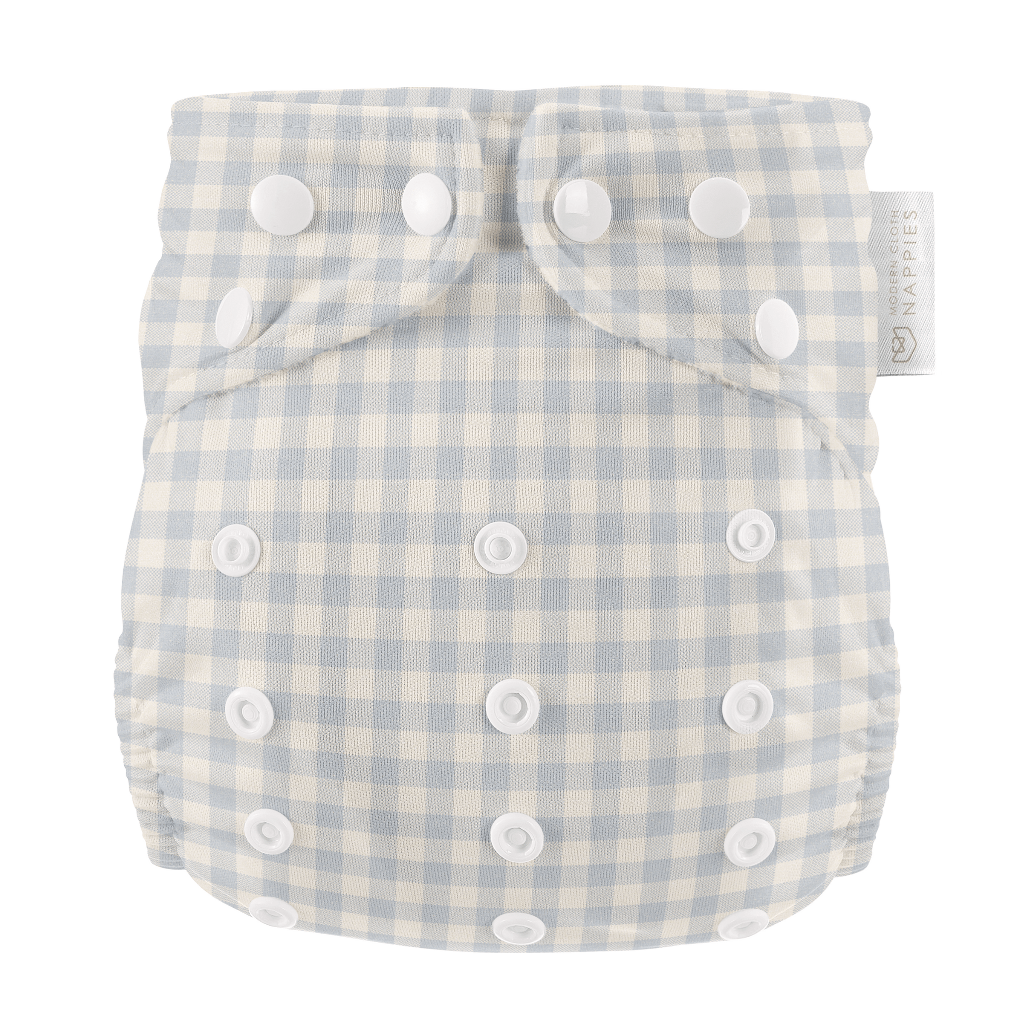 One Size All - In - One Reusable Cloth Nappy - Blue Gingham - Modern Cloth Nappies