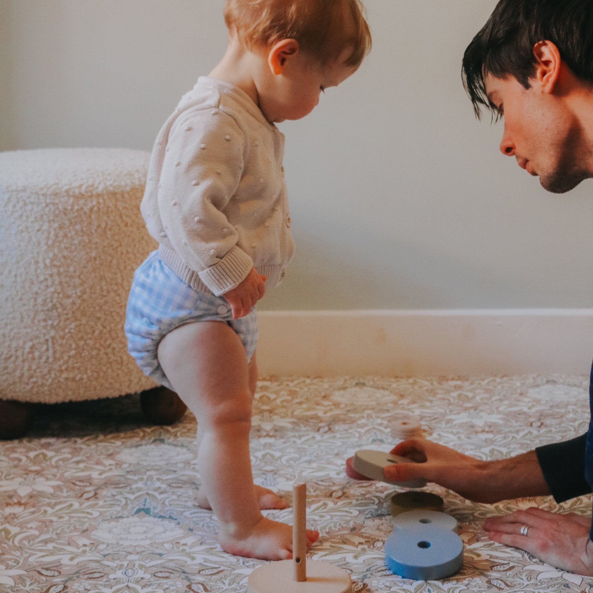 One Size All - In - One Reusable Cloth Nappy - Blue Gingham - Modern Cloth Nappies