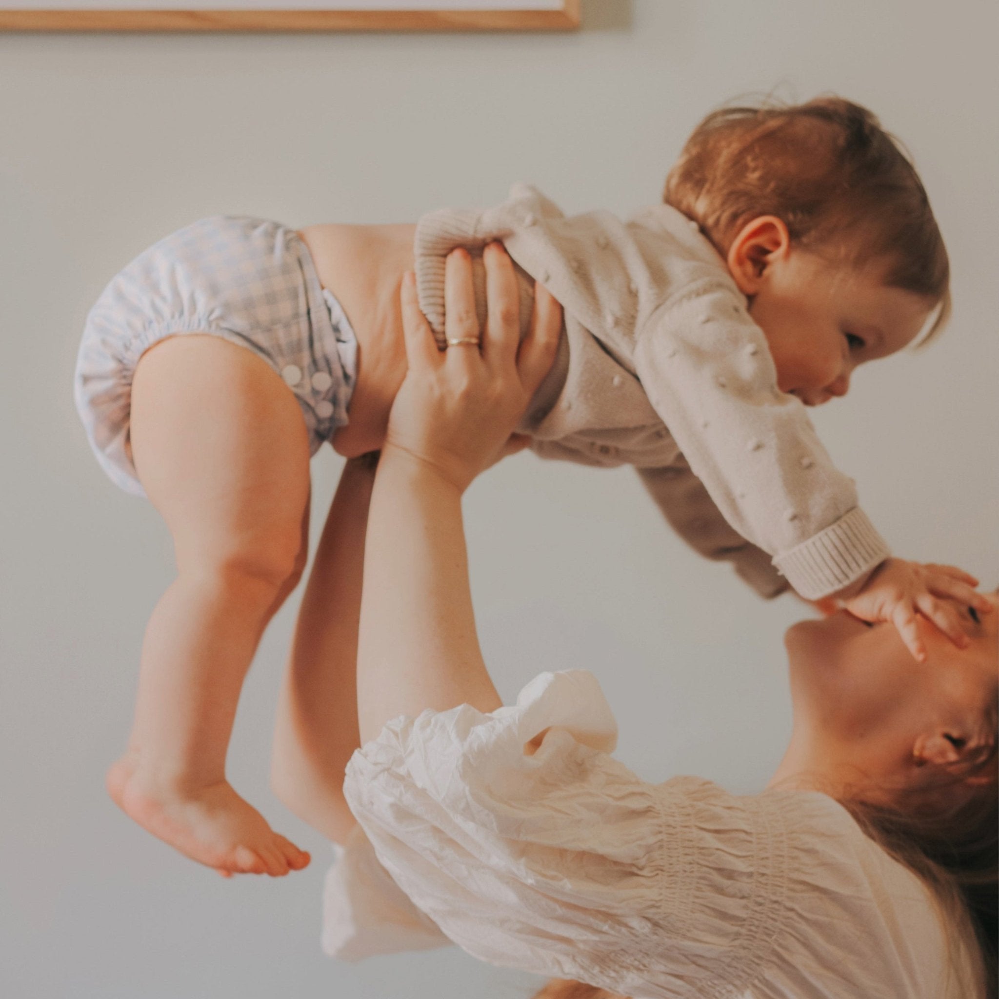 One Size All - In - One Reusable Cloth Nappy - Blue Gingham - Modern Cloth Nappies