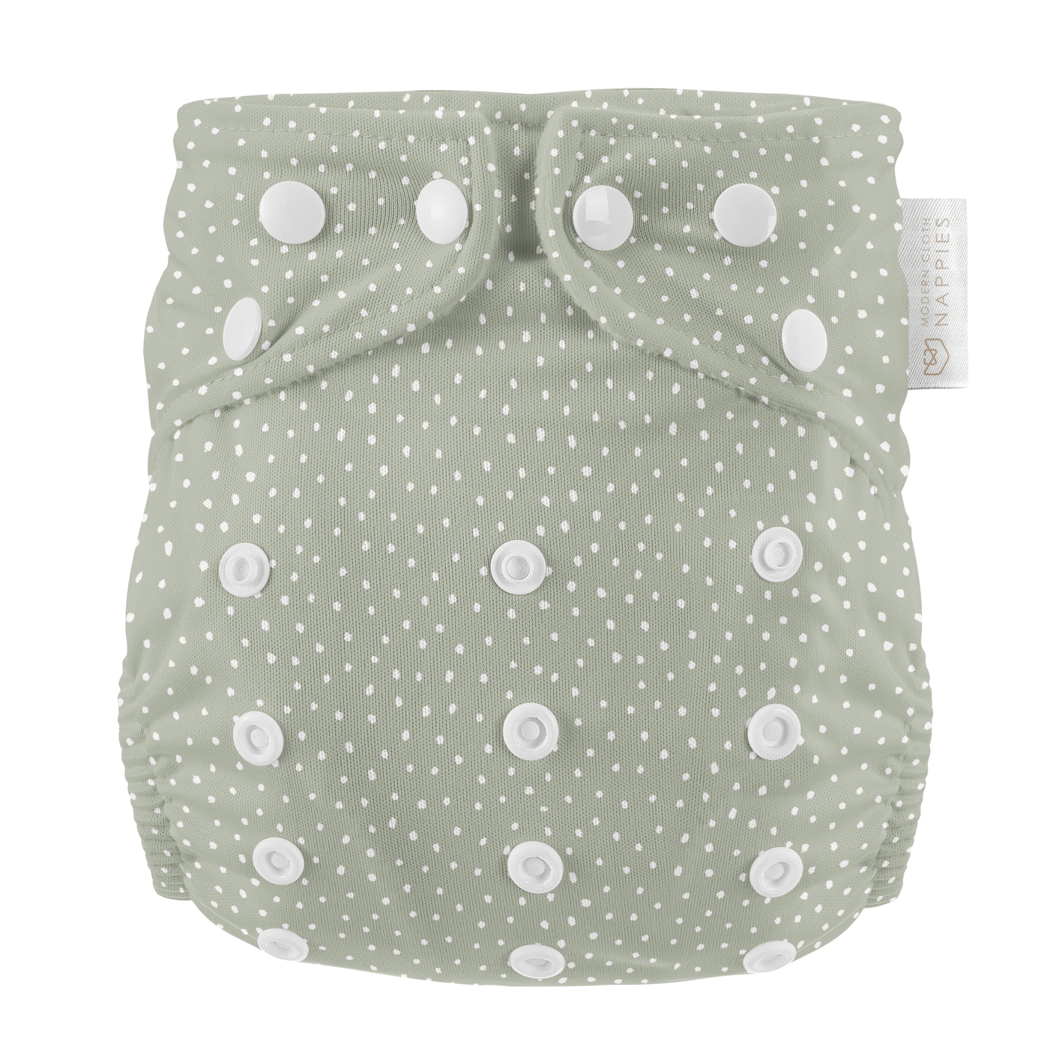 One Size All - In - One Reusable Cloth Nappy - Dottie - Sage - Modern Cloth Nappies
