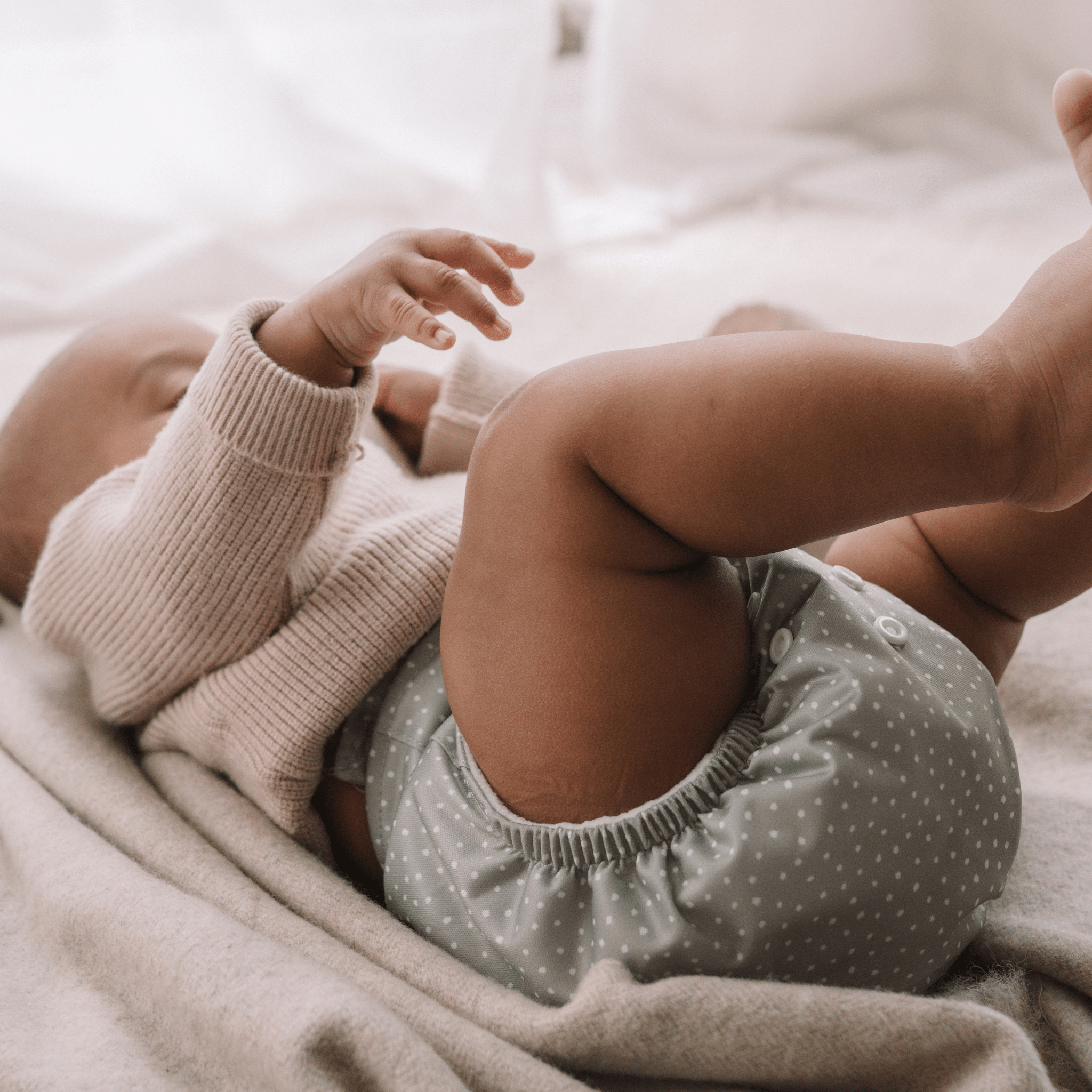 One Size All - In - One Reusable Cloth Nappy - Dottie - Sage - Modern Cloth Nappies