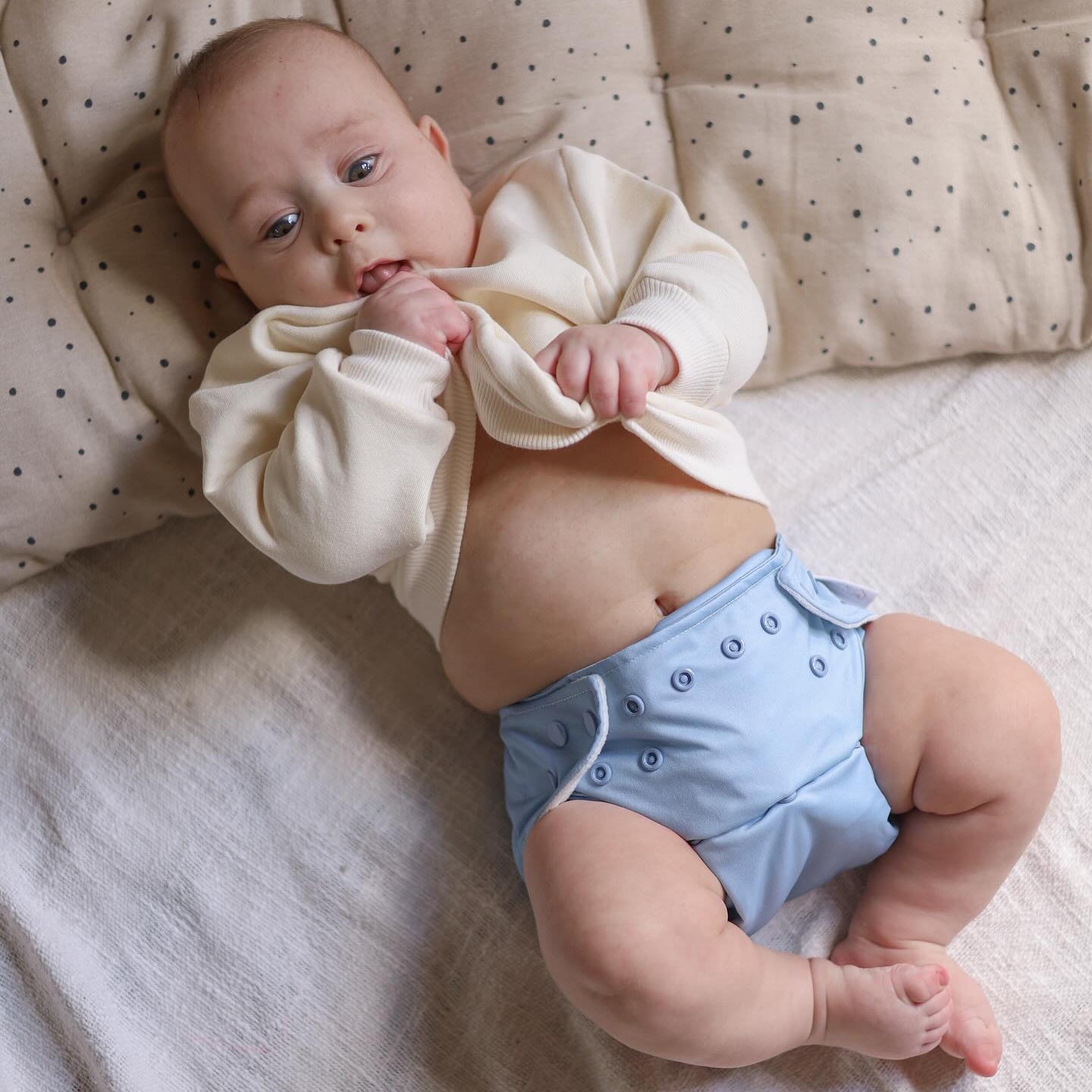 One Size All - In - One Reusable Cloth Nappy - Dusty Blue - Modern Cloth Nappies