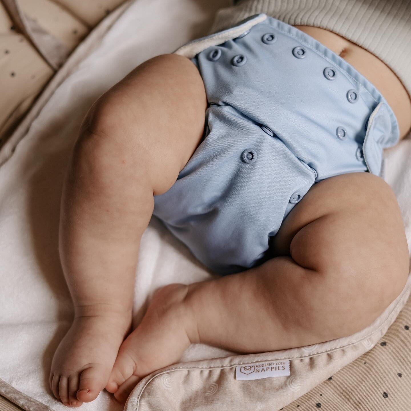 One Size All - In - One Reusable Cloth Nappy - Dusty Blue - Modern Cloth Nappies