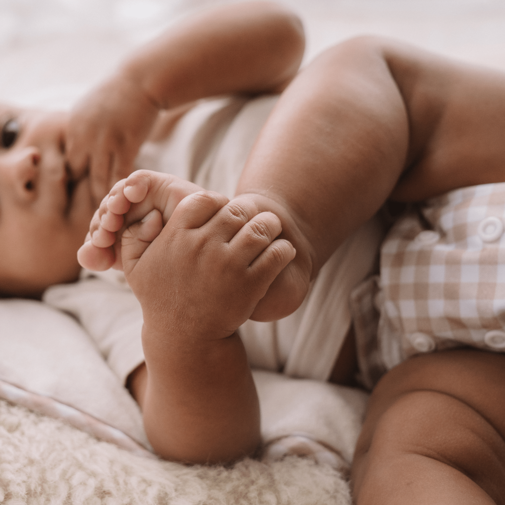 One Size All - In - One Reusable Cloth Nappy - Gingham Taupe - Modern Cloth Nappies