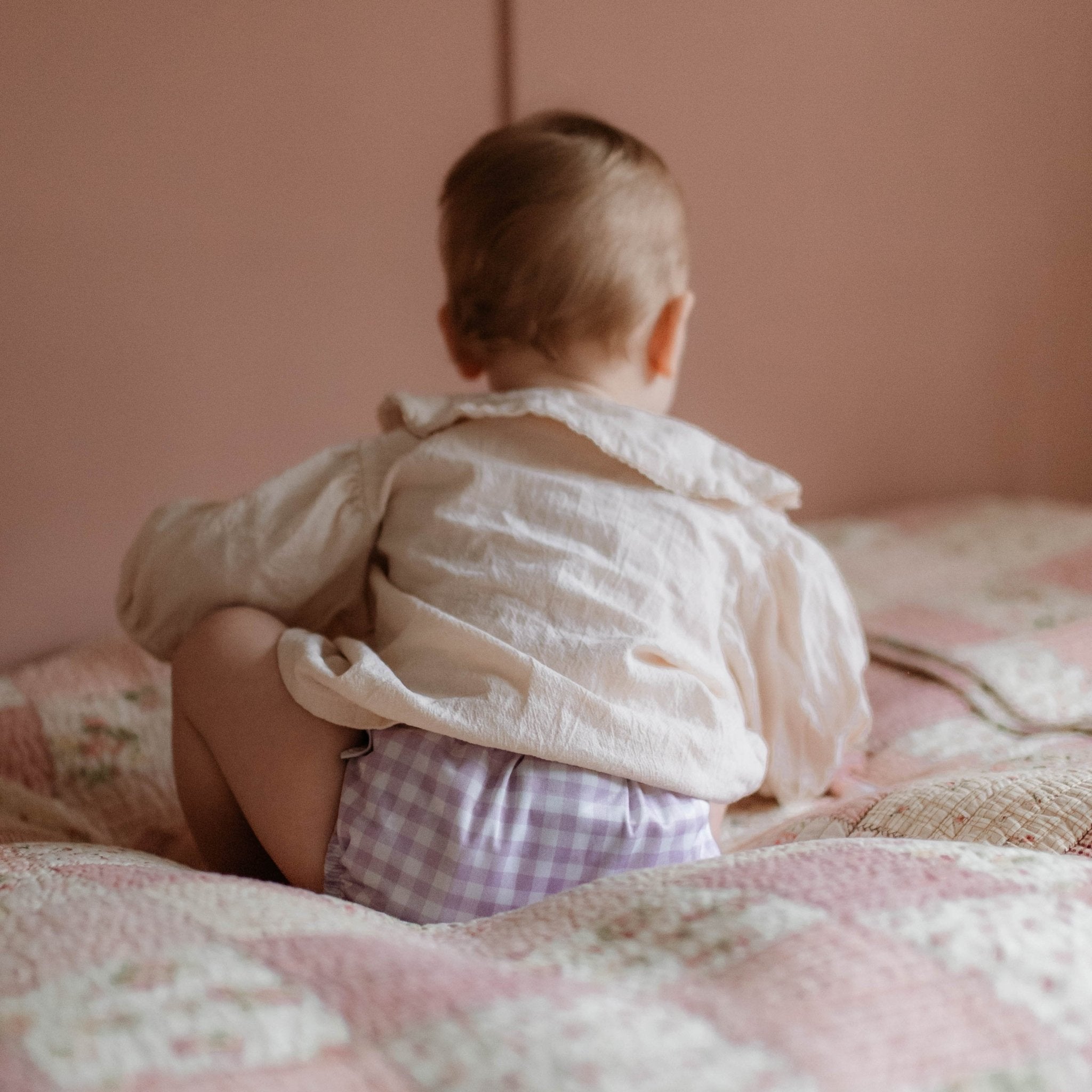 One Size All - In - One Reusable Cloth Nappy - Lilac Gingham - Modern Cloth Nappies