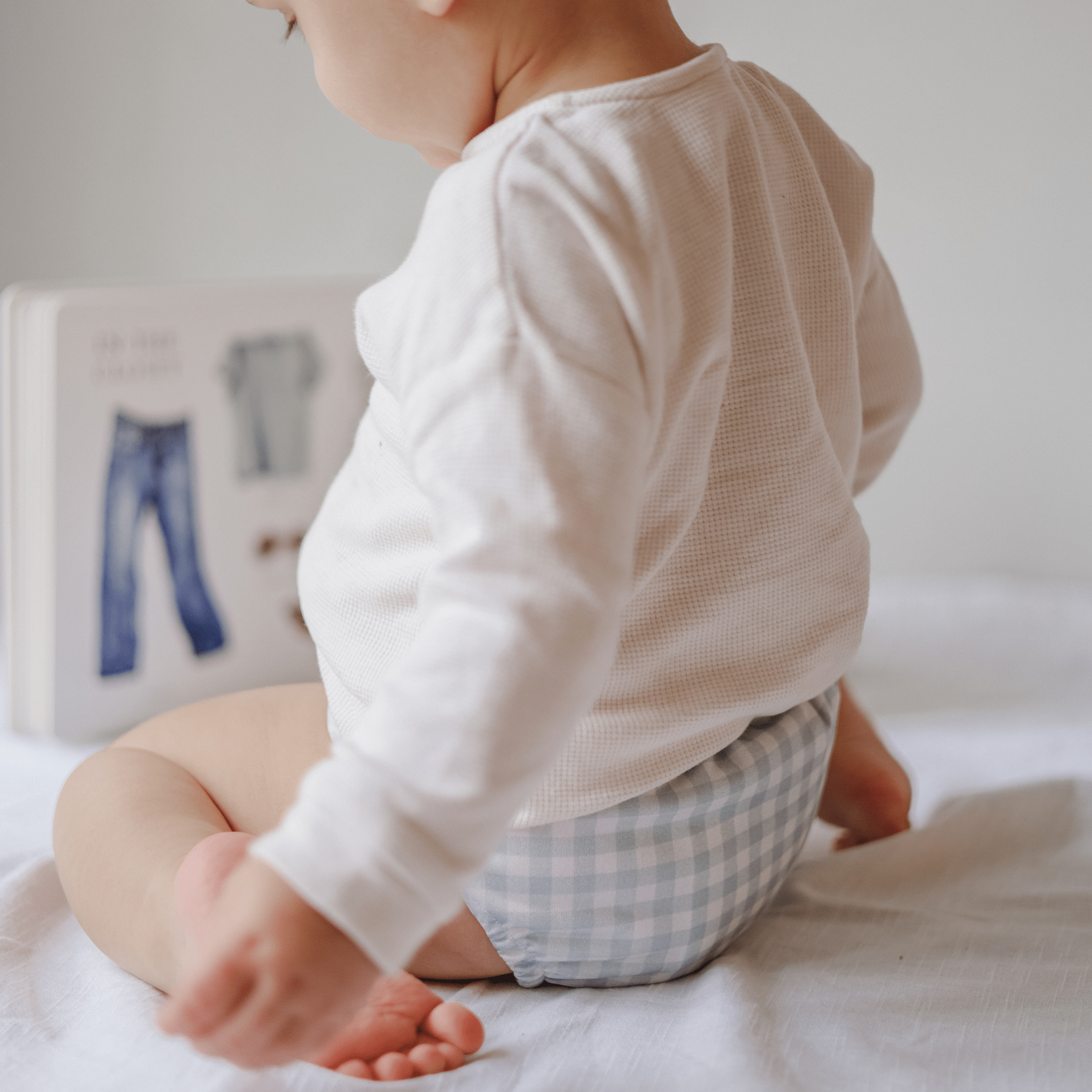 One Size All - In - One Reusable Cloth Nappy - Sage Gingham - Modern Cloth Nappies