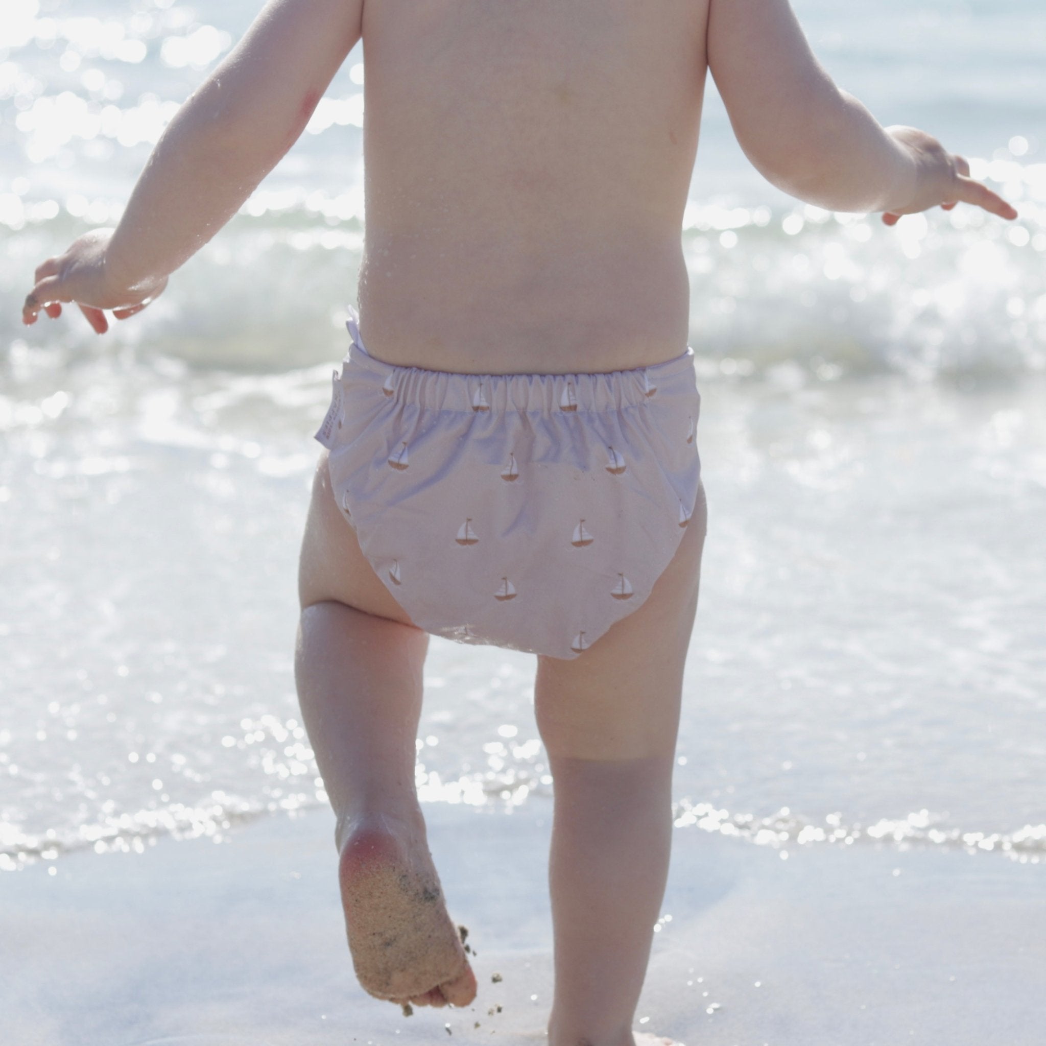 One Size Baby to Toddler Reusable Swim Nappies - Bobbing Boats - Modern Cloth Nappies