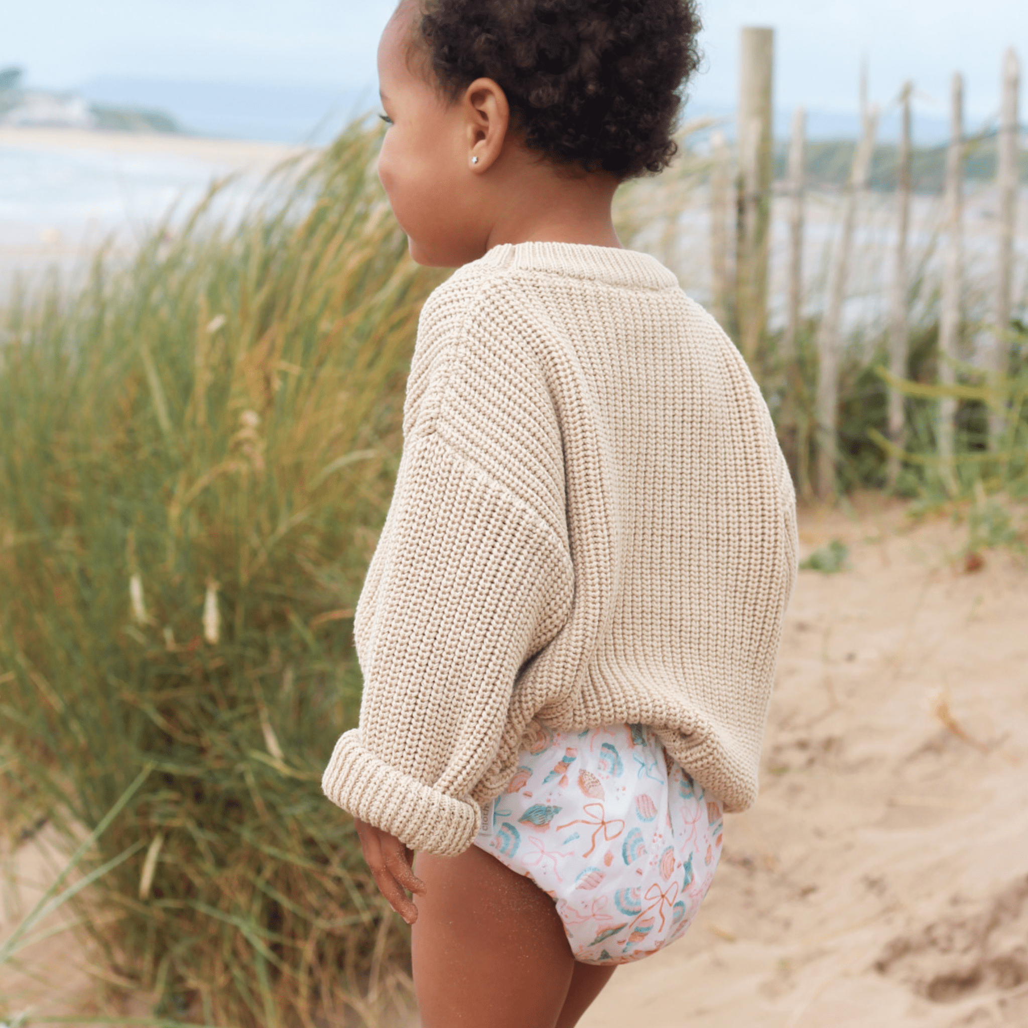 One Size Baby to Toddler Reusable Swim Nappies - Seashell Belle - Modern Cloth Nappies