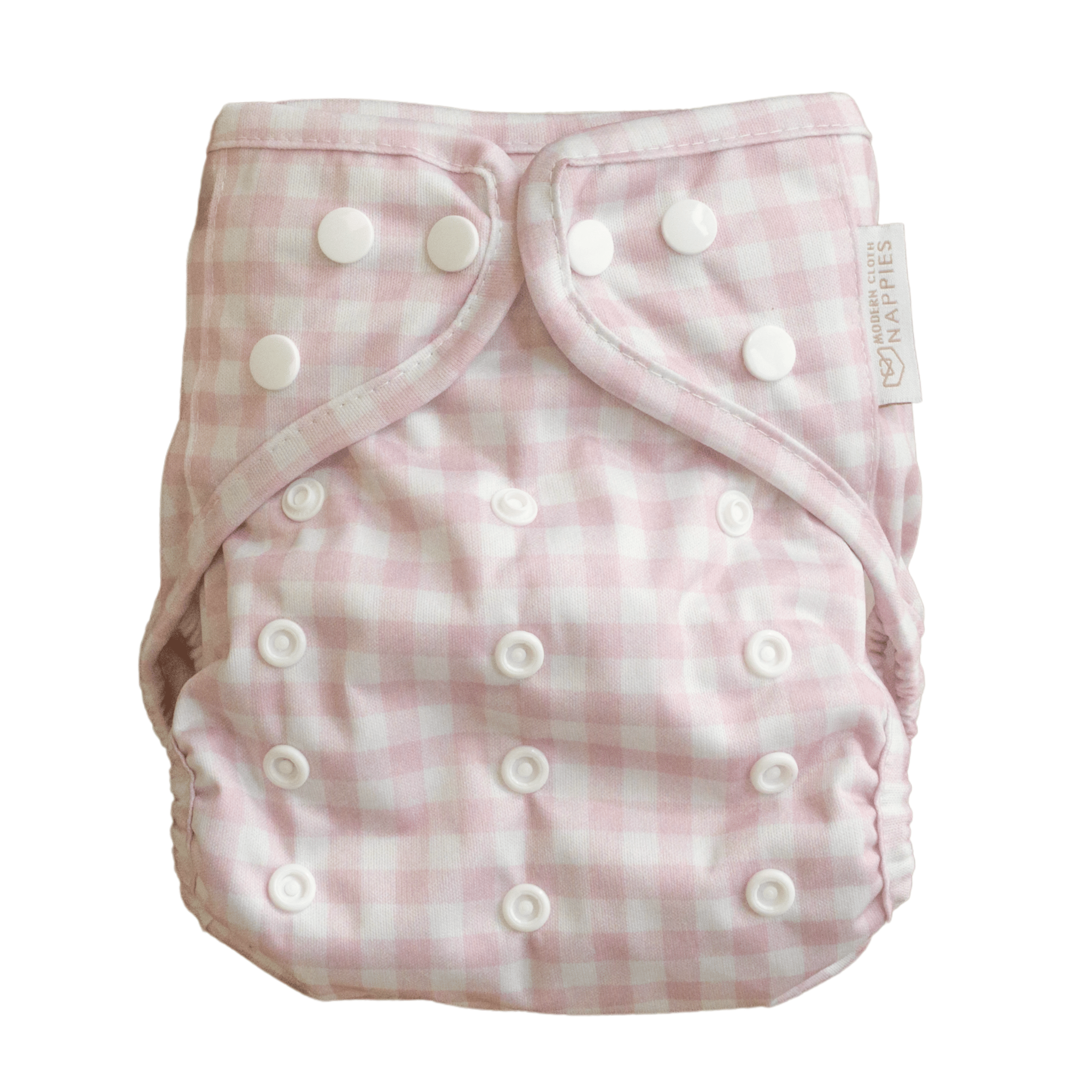 One Size Reusable Cloth Nappy Wrap - Rose Gingham - Modern Cloth Nappies