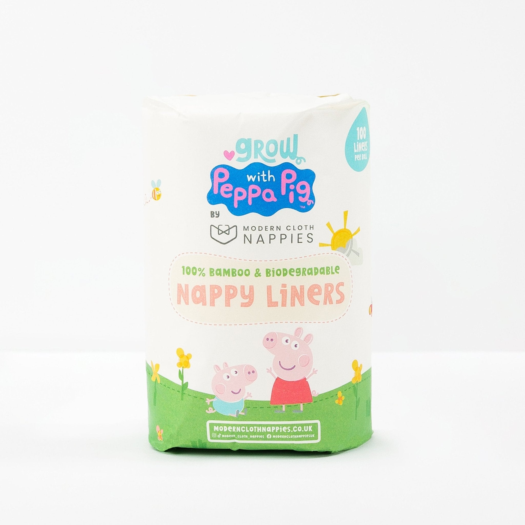 Peppa Pig Disposable Bamboo Nappy Liners – 100 Liners Per Roll - Modern Cloth Nappies