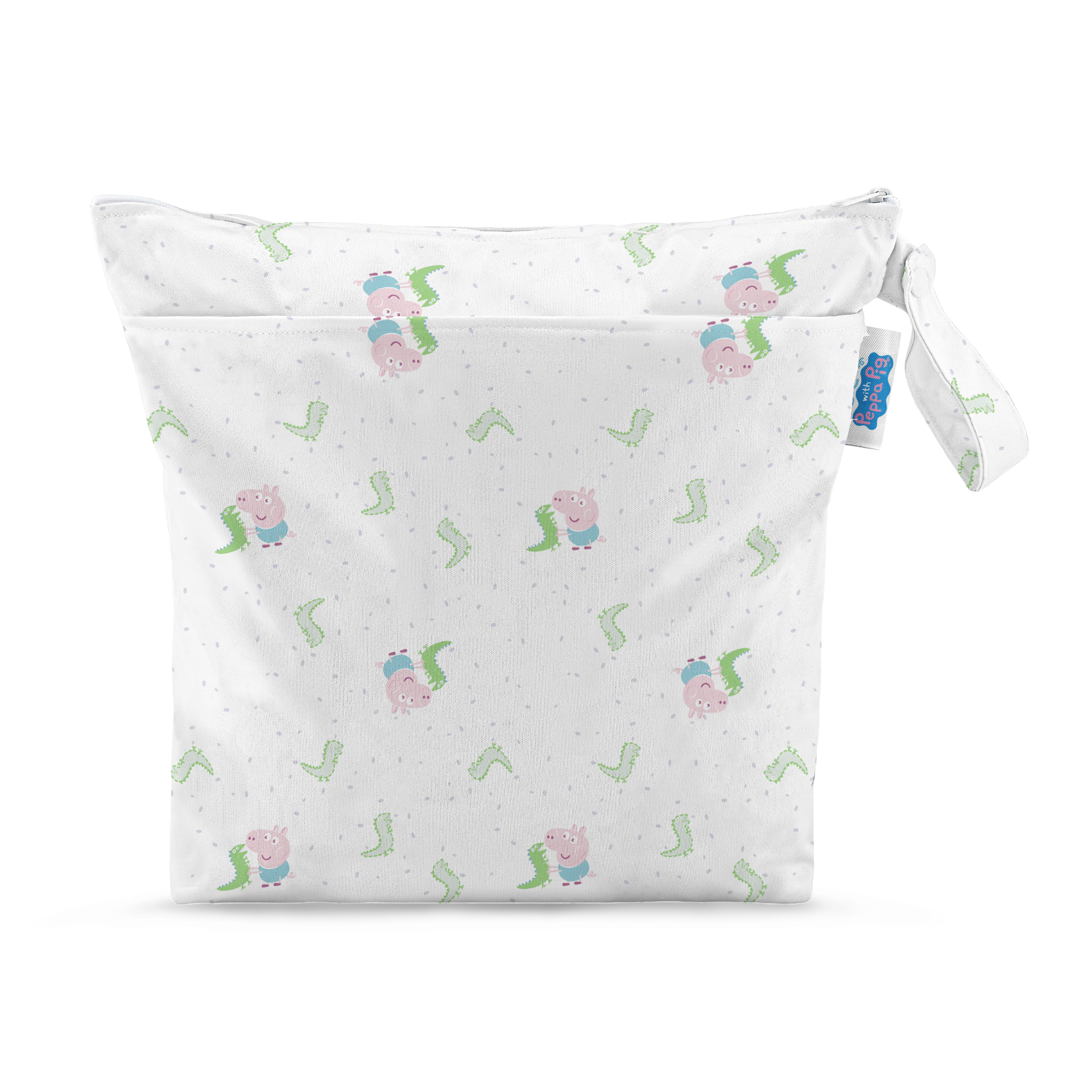 Peppa Pig Grab & Go Nappy Wet Bag - George & Mr.Dinosaur | White - Modern Cloth Nappies