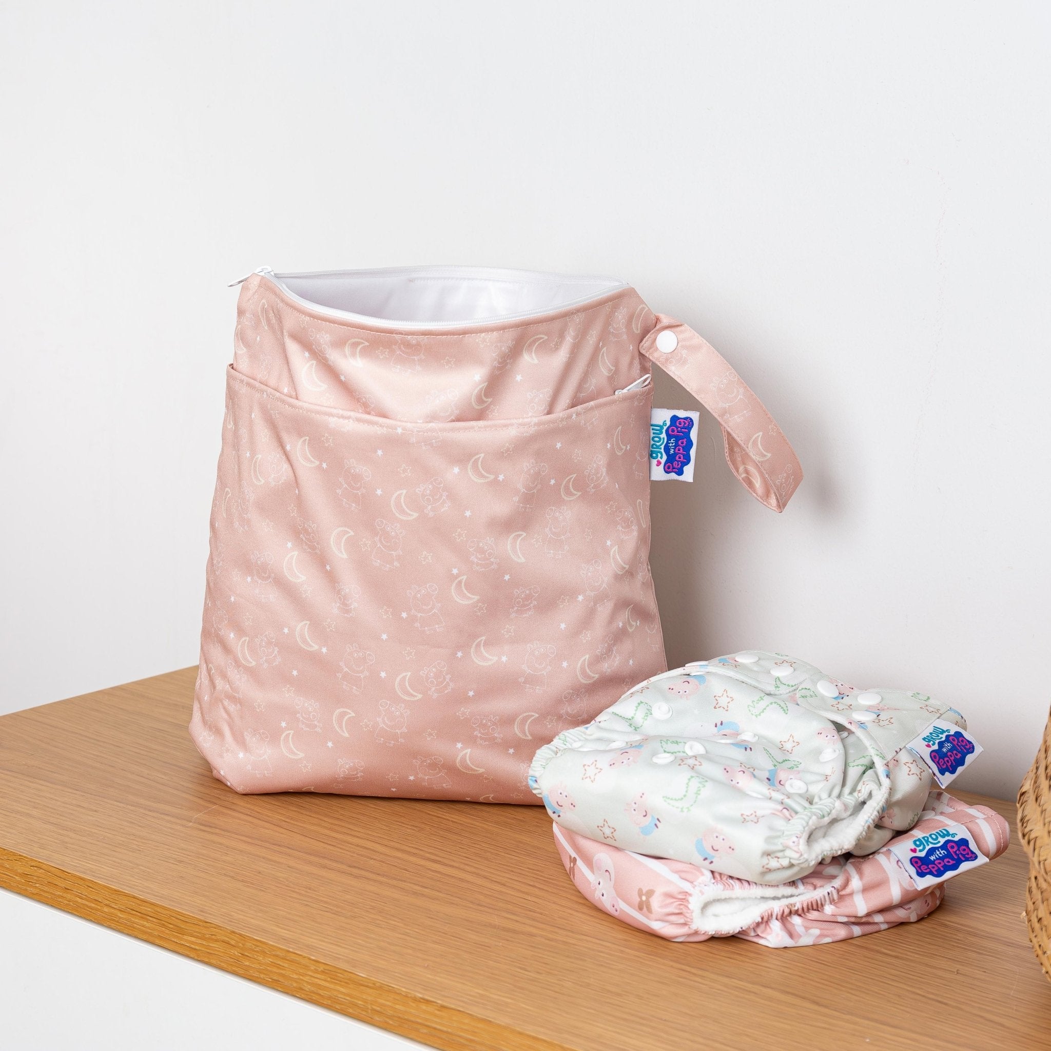 Peppa Pig Grab & Go Nappy Wet Bag - Moons & Stars - Modern Cloth Nappies