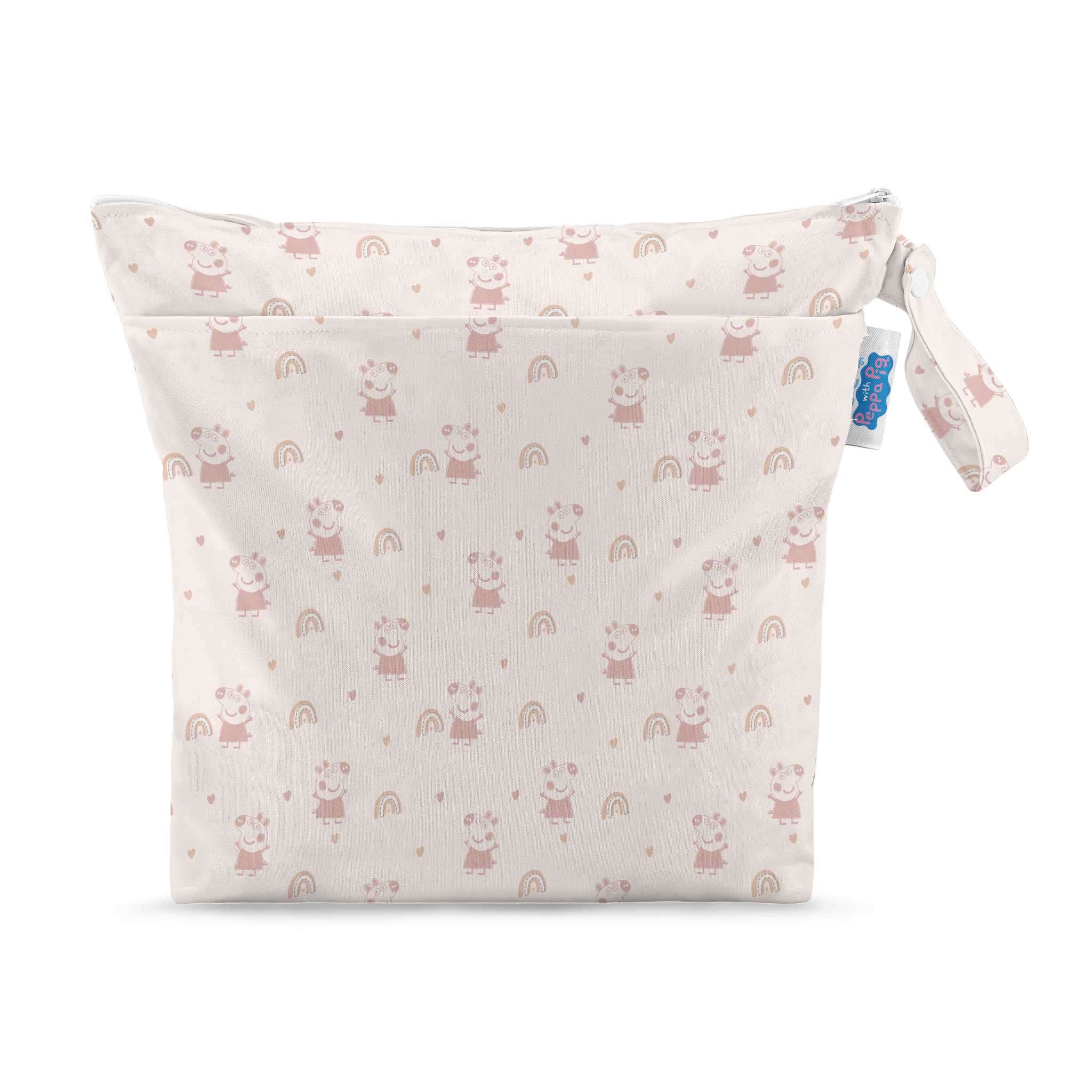 Peppa Pig Grab & Go Nappy Wet Bag - Pink Rainbows - Modern Cloth Nappies