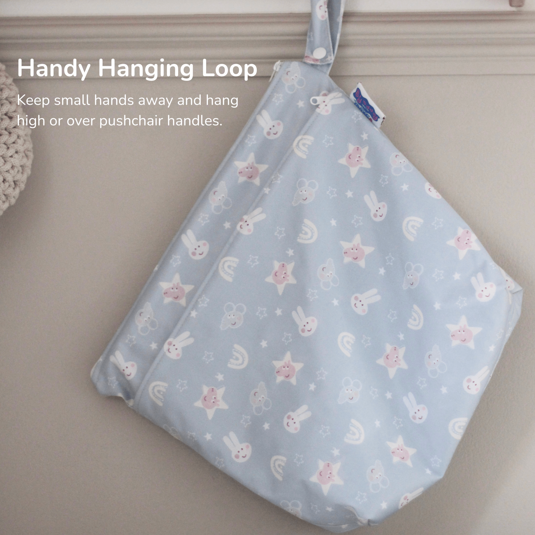 Peppa Pig Grab & Go Nappy Wet Bag - Pink Rainbows - Modern Cloth Nappies