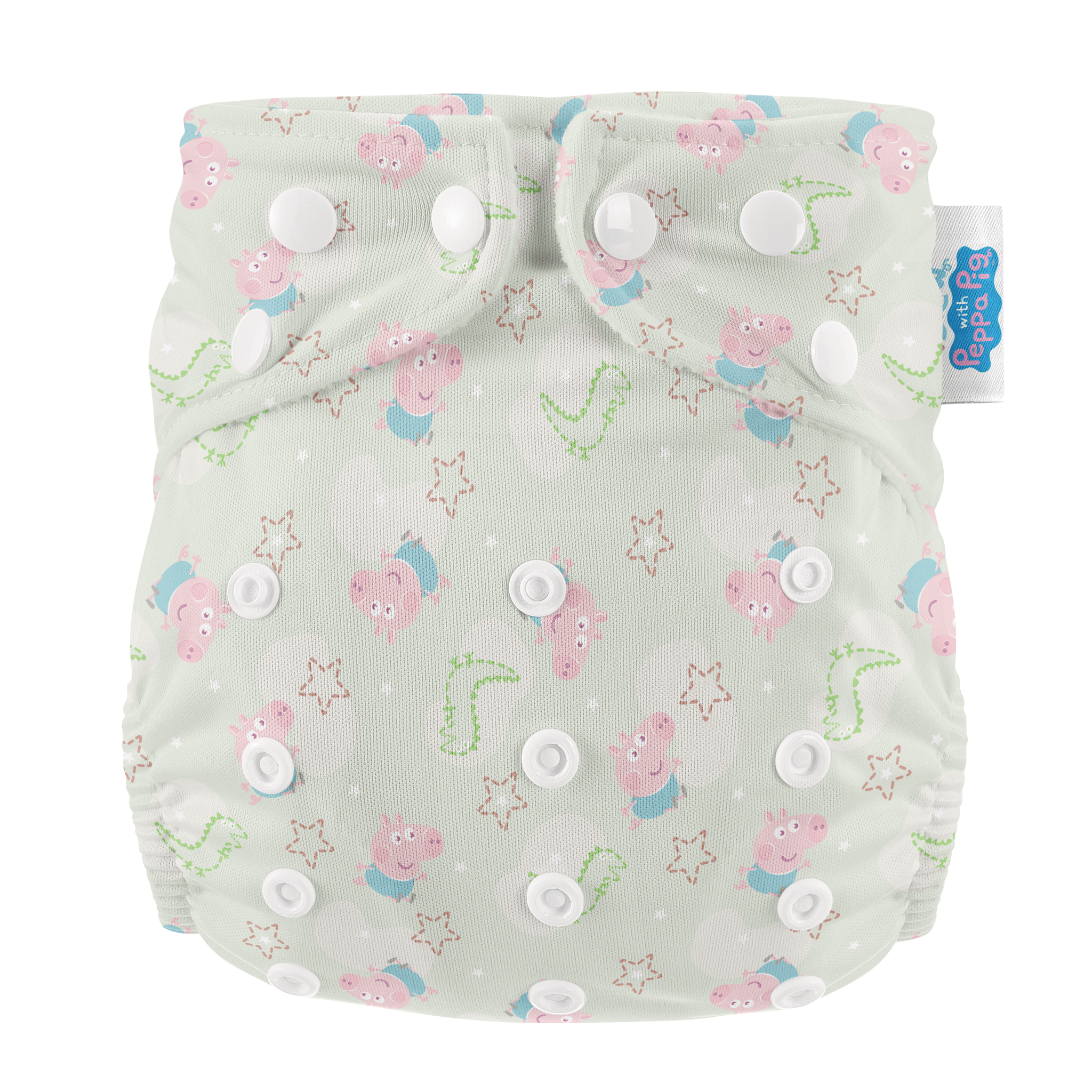 Peppa Pig One Size All - In - One Reusable Cloth Nappy - George Pig | Sage - Modern Cloth Nappies