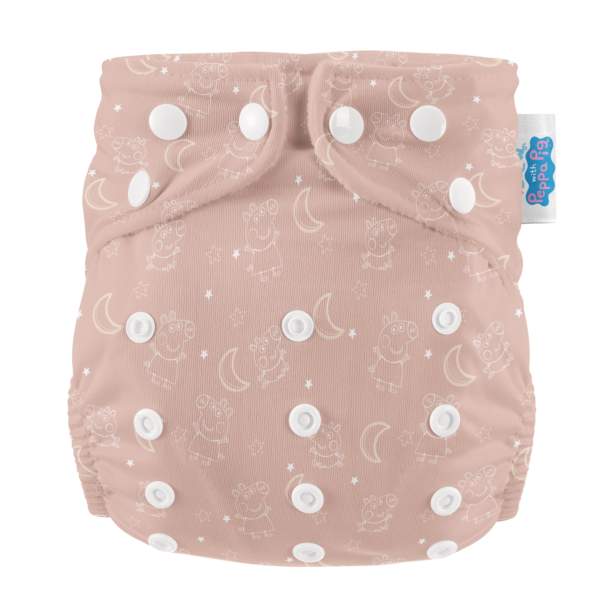 Peppa Pig One Size All - In - One Reusable Cloth Nappy - Moons & Stars - Modern Cloth Nappies