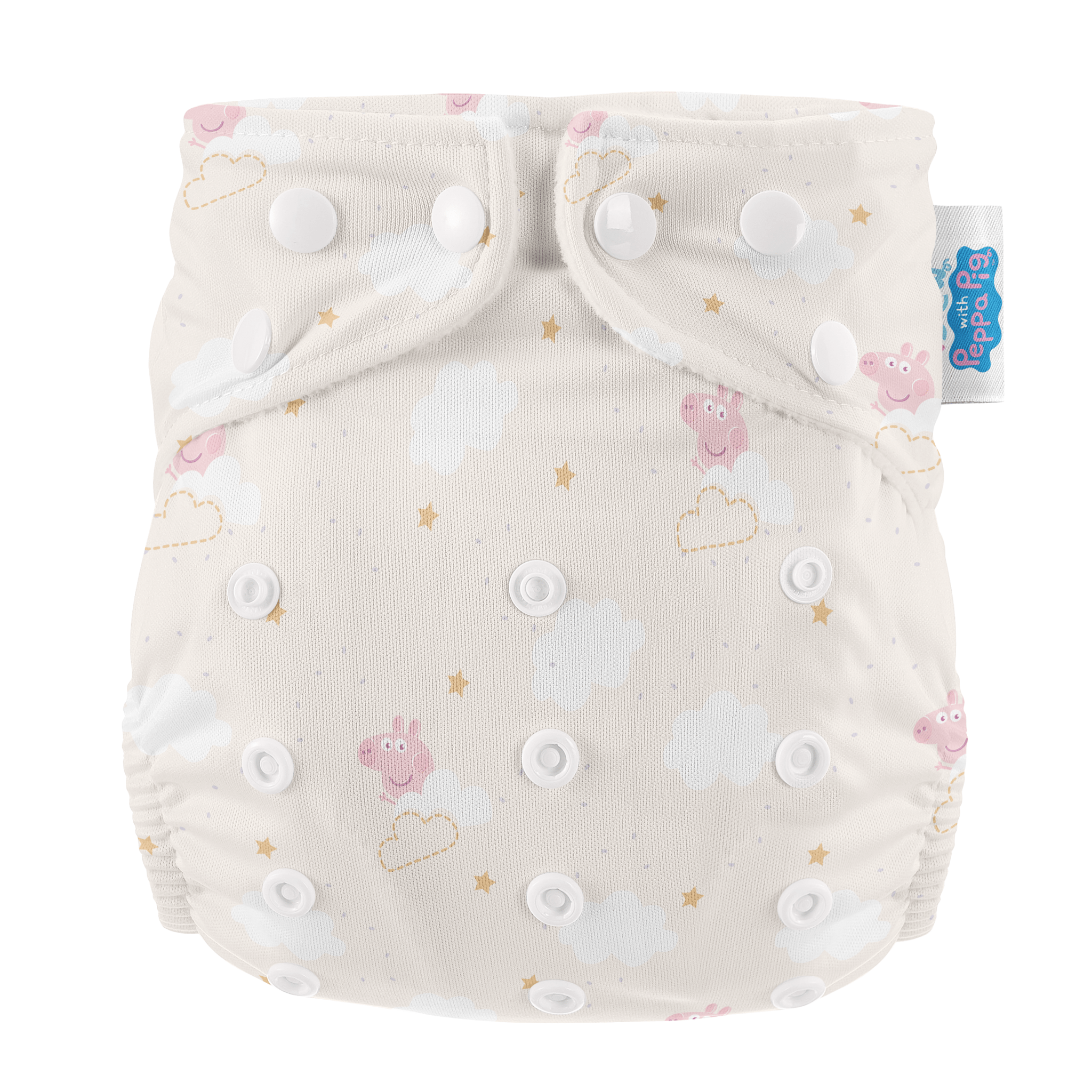 Peppa Pig One Size All - In - One Reusable Cloth Nappy - Peppa Clouds - Modern Cloth Nappies