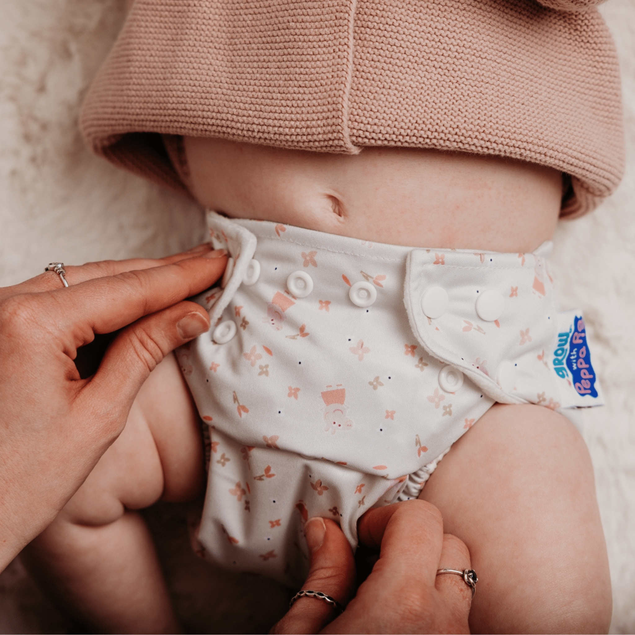 Peppa Pig One Size All - In - One Reusable Cloth Nappy - Peppa Floral - Modern Cloth Nappies