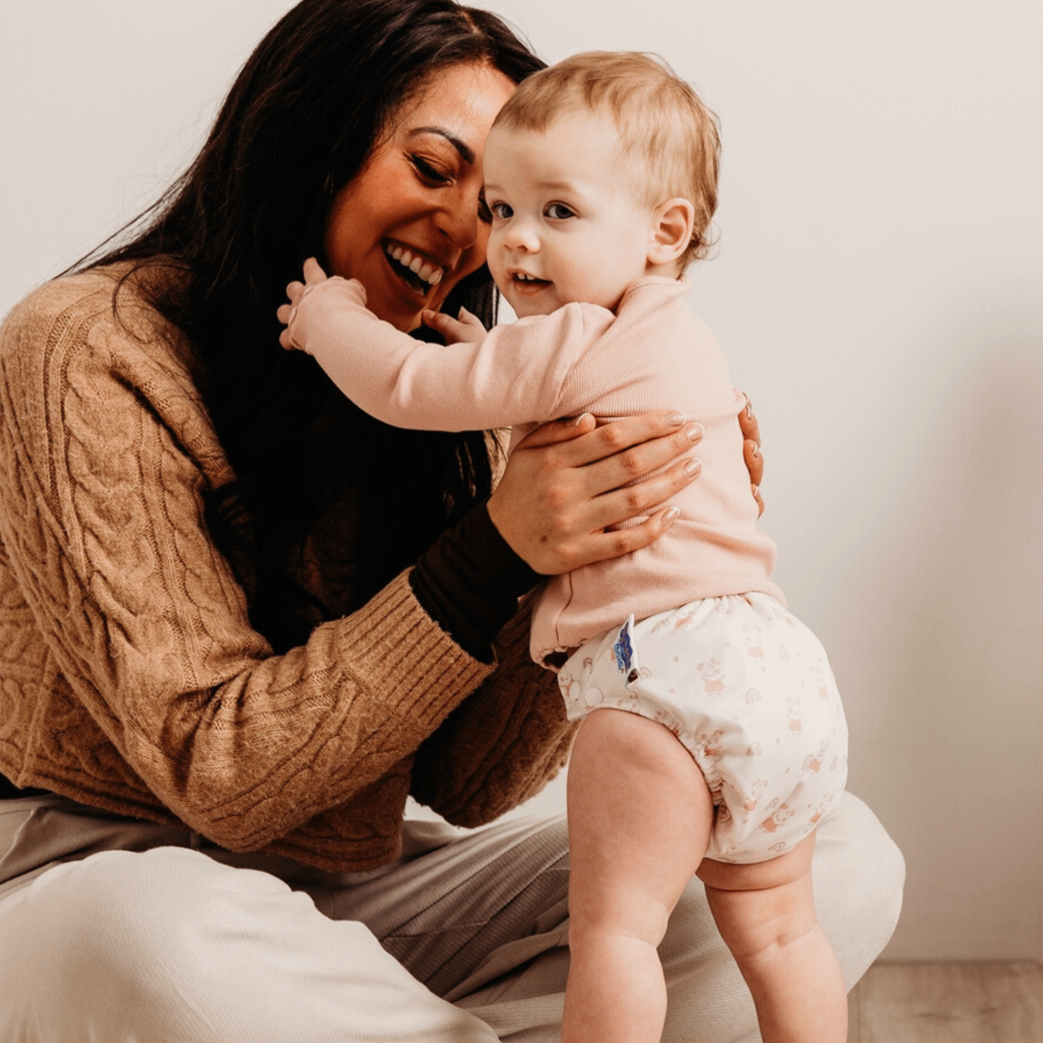 Peppa Pig One Size All - In - One Reusable Cloth Nappy - Pink Rainbows - Modern Cloth Nappies