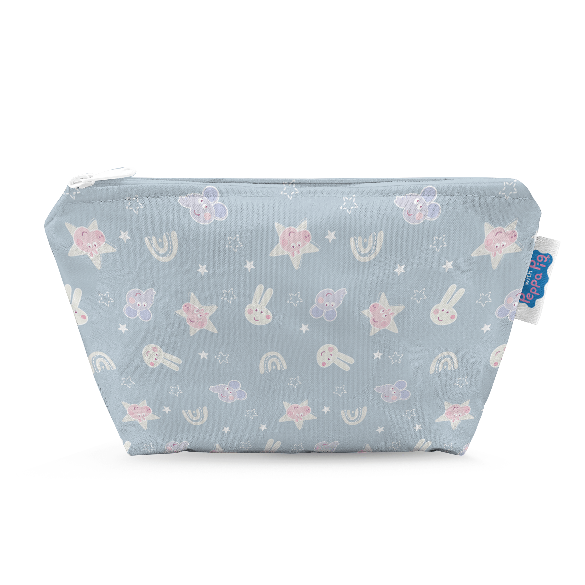 Peppa Pig Small Reusable Cloth Wipe Wet Bag - Blue Mix Peppa & Friends - Modern Cloth Nappies