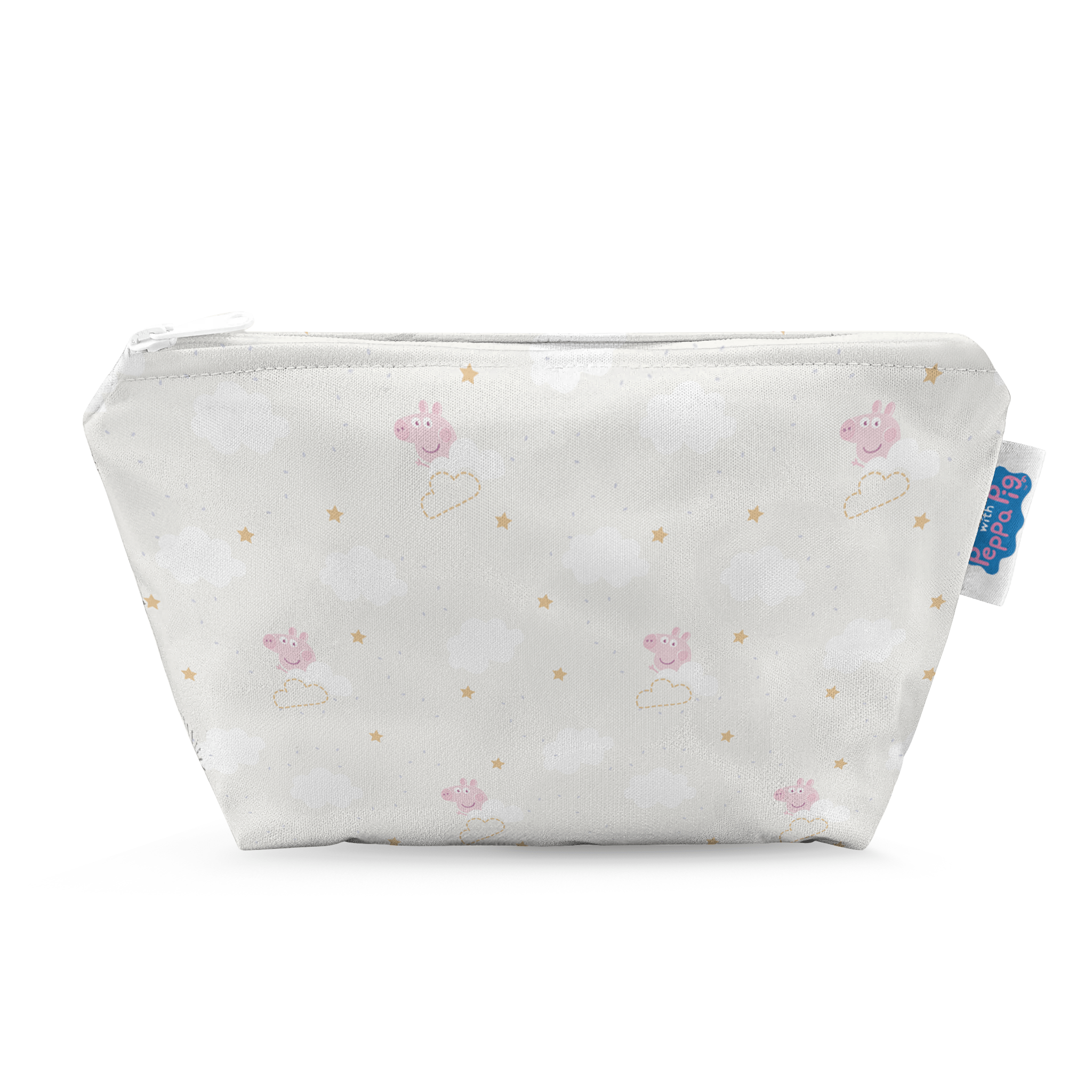Peppa Pig Small Reusable Cloth Wipe Wet Bag - Peppa Clouds - Modern Cloth Nappies