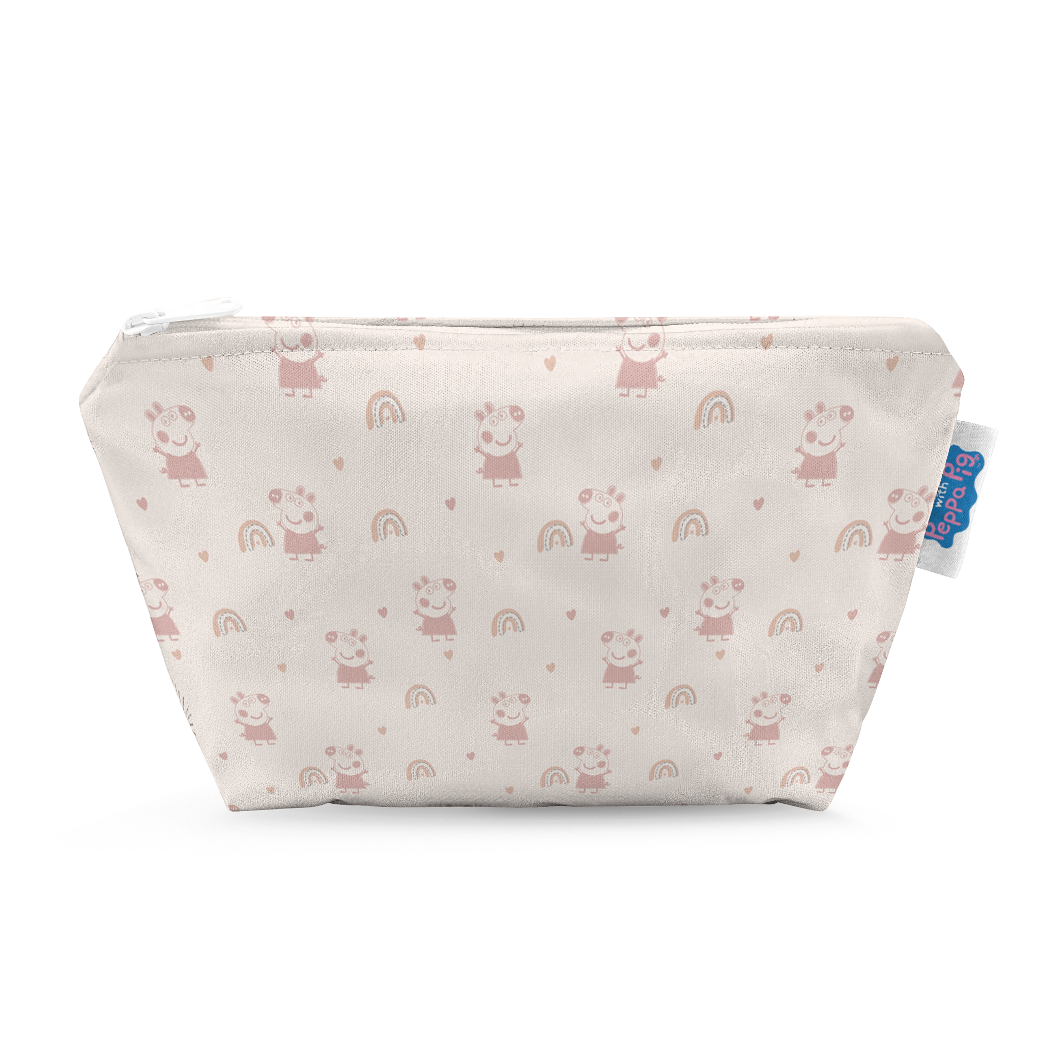 Peppa Pig Small Reusable Cloth Wipe Wet Bag - Pink Rainbows - Modern Cloth Nappies
