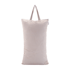 XL Wet Bag - Reusable Cloth Nappy Pail - Gingham Taupe - Modern Cloth Nappies