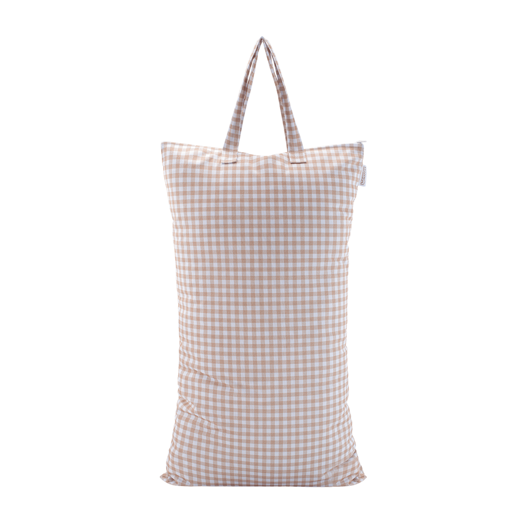 XL Wet Bag - Reusable Cloth Nappy Pail - Gingham Taupe - Modern Cloth Nappies