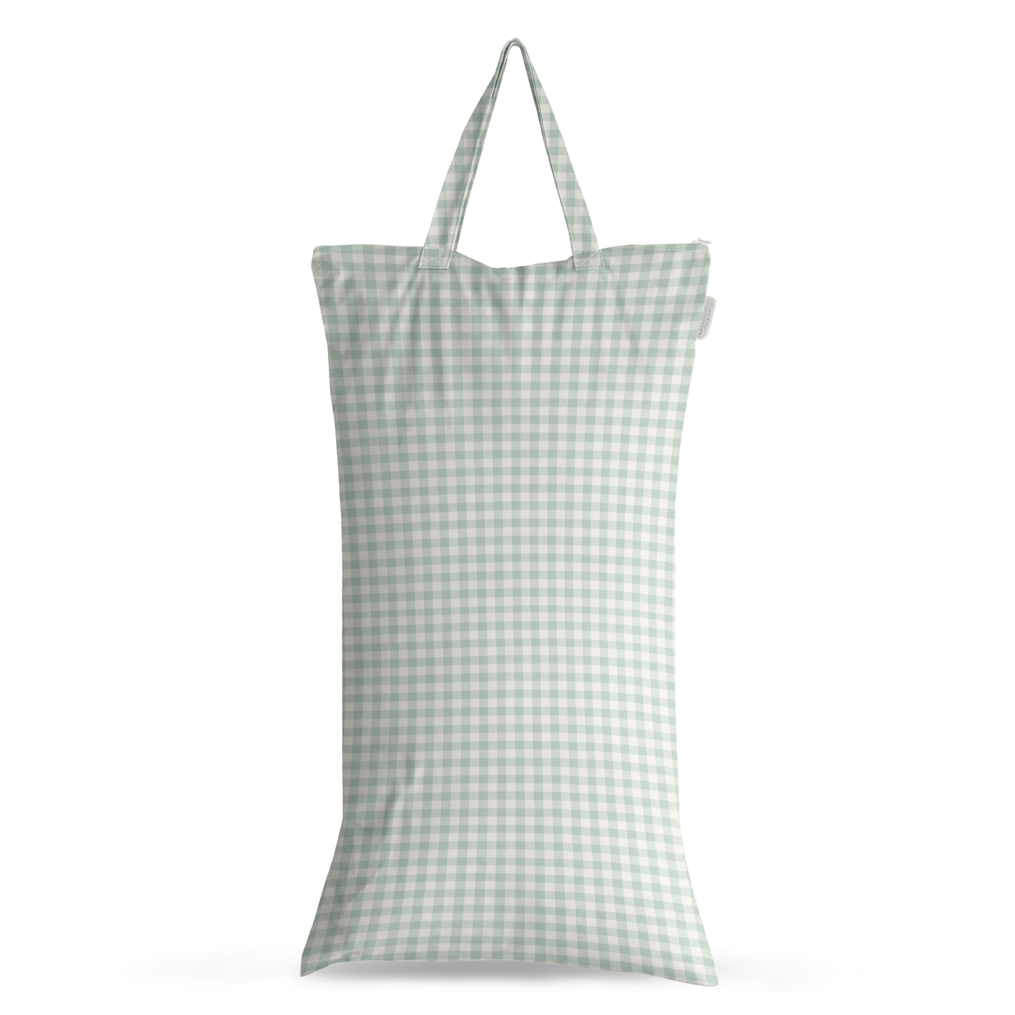XL Wet Bag - Reusable Cloth Nappy Pail - Sage Gingham - Modern Cloth Nappies