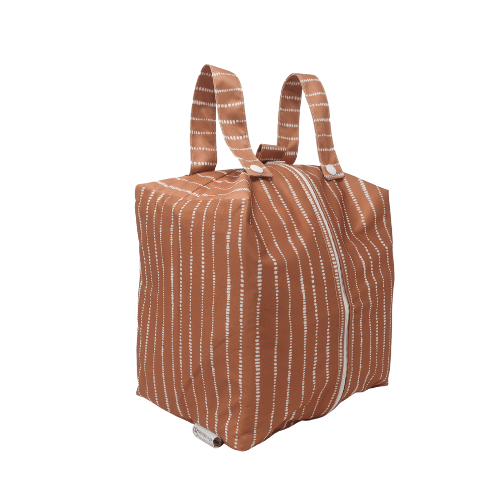 Cloth Nappy Pod - Dune Tan with White - Modern Cloth Nappies
