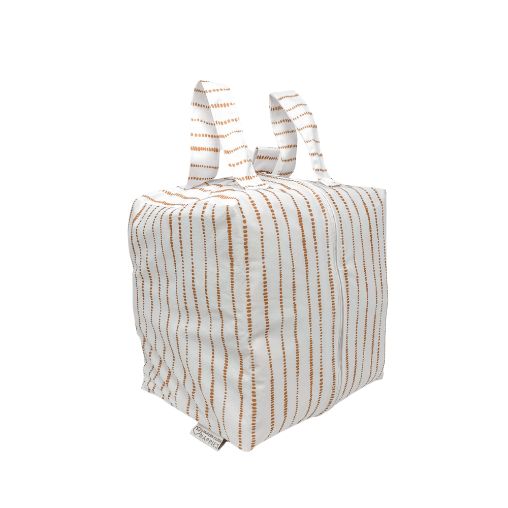 Cloth Nappy Pod - Dune White with Tan - Modern Cloth Nappies
