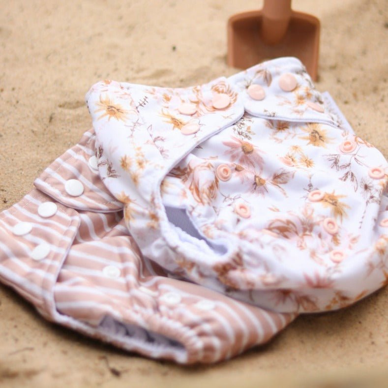 One Size Baby to Toddler Reusable Swim Nappies - Beige Spot - Modern Cloth Nappies