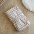 Baby Travel Changing Mats - Gingham Taupe - Modern Cloth Nappies