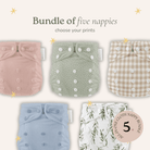 Mix & Match Bundle of 5 x One Size All - In - One Nappies - Modern Cloth Nappies
